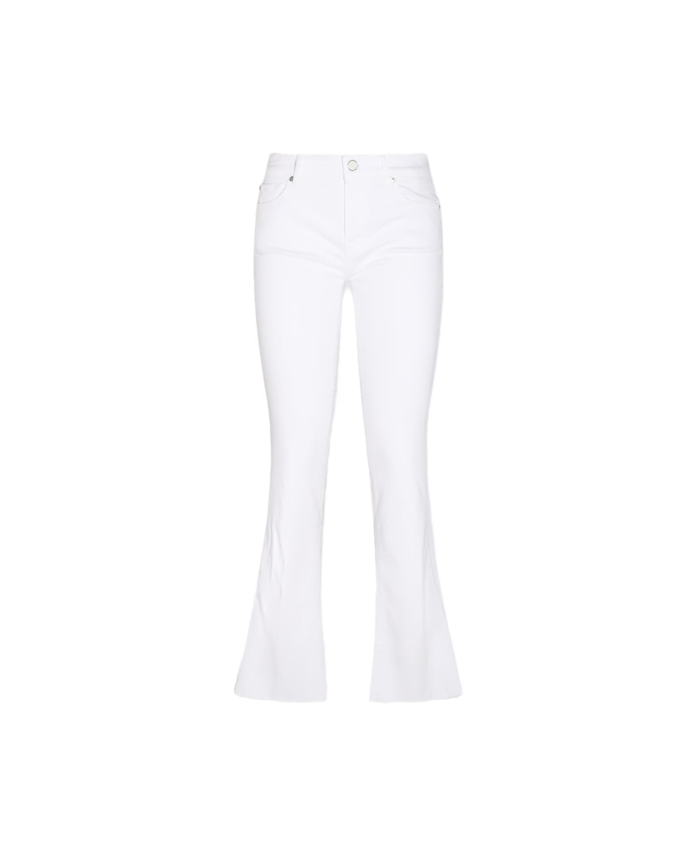 7 For All Mankind White Cotton Blend Jeans - White