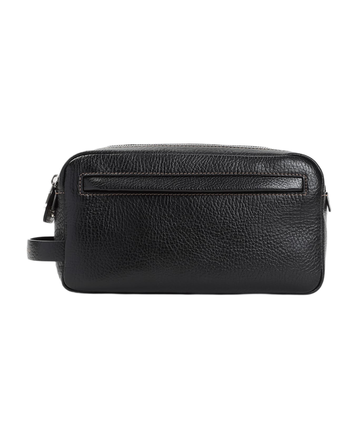 Brunello Cucinelli Grained Leather Beauty Case - Nero