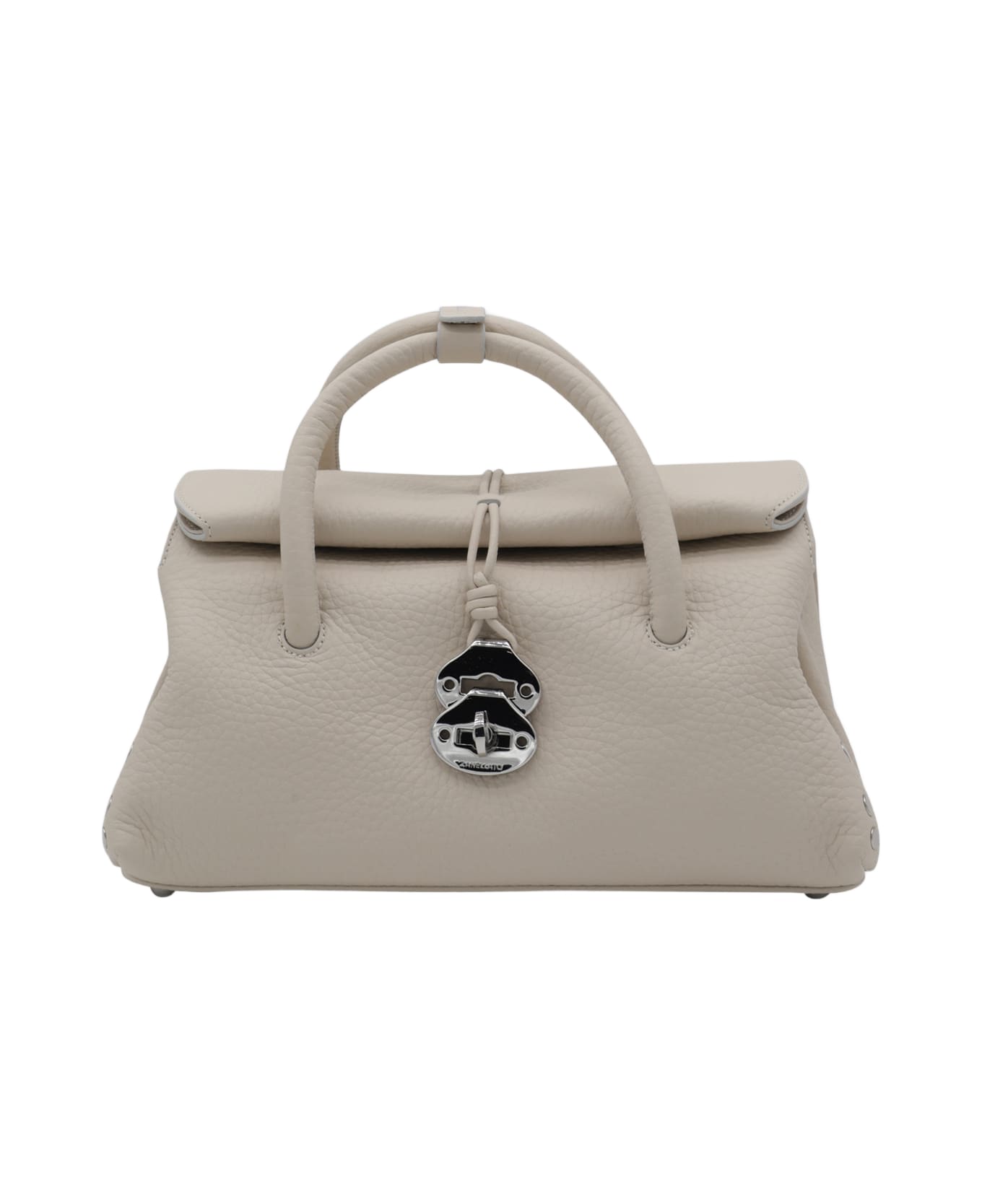 Zanellato Beige Leather Dotta Top Handle Bag - White