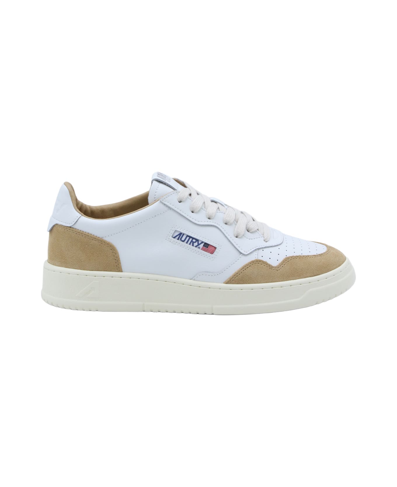 Autry White And Beige Sneakers - WHT/COPPER