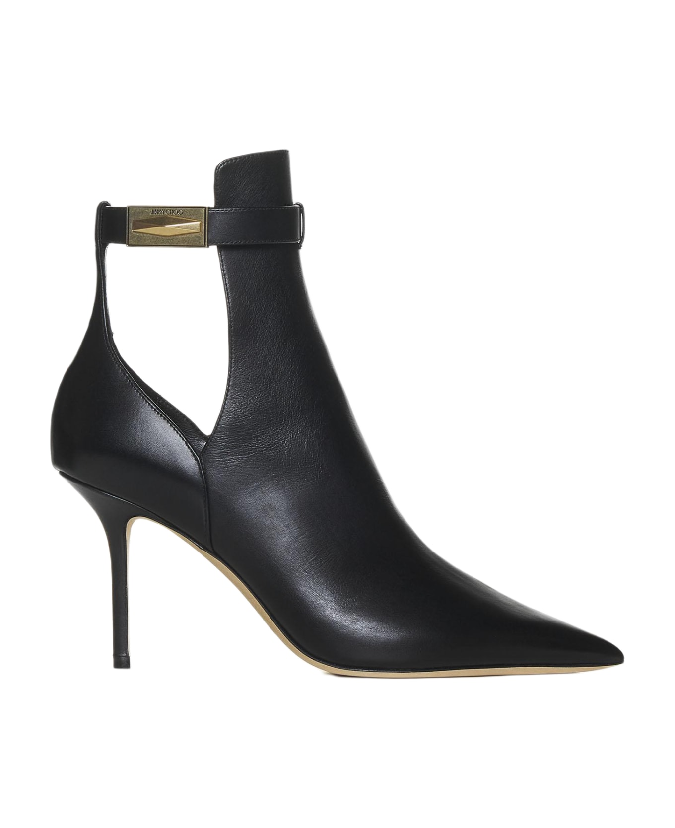 Jimmy Choo Nell Ab Leather Ankle Boots - Nero