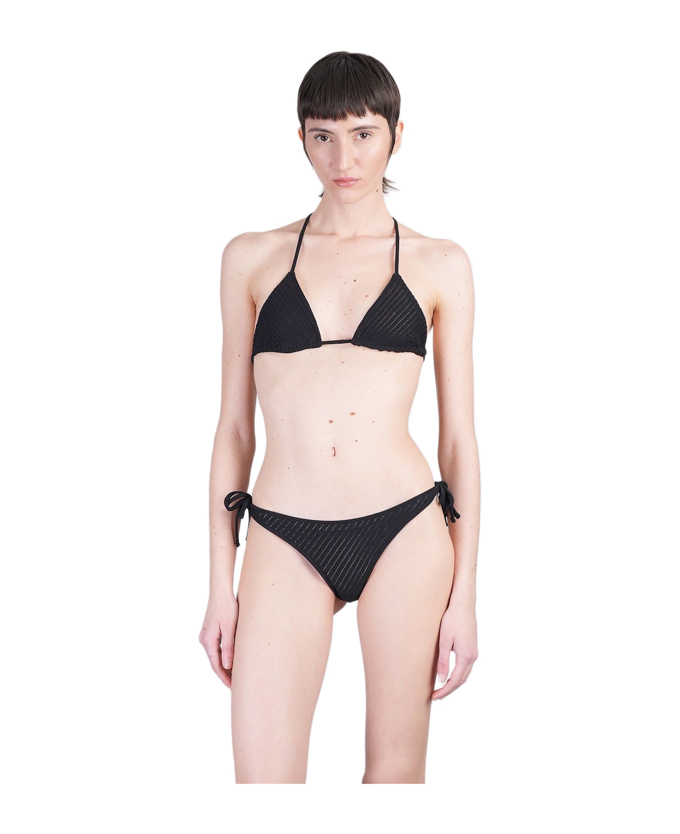 Laneus Beachwear In Black Viscose - black