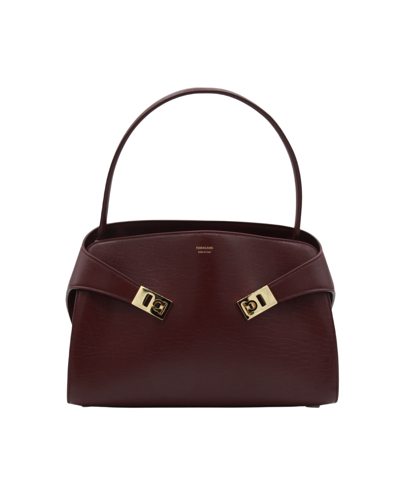 Ferragamo Purple Leather Hug S Shoulder Bag - PLUM