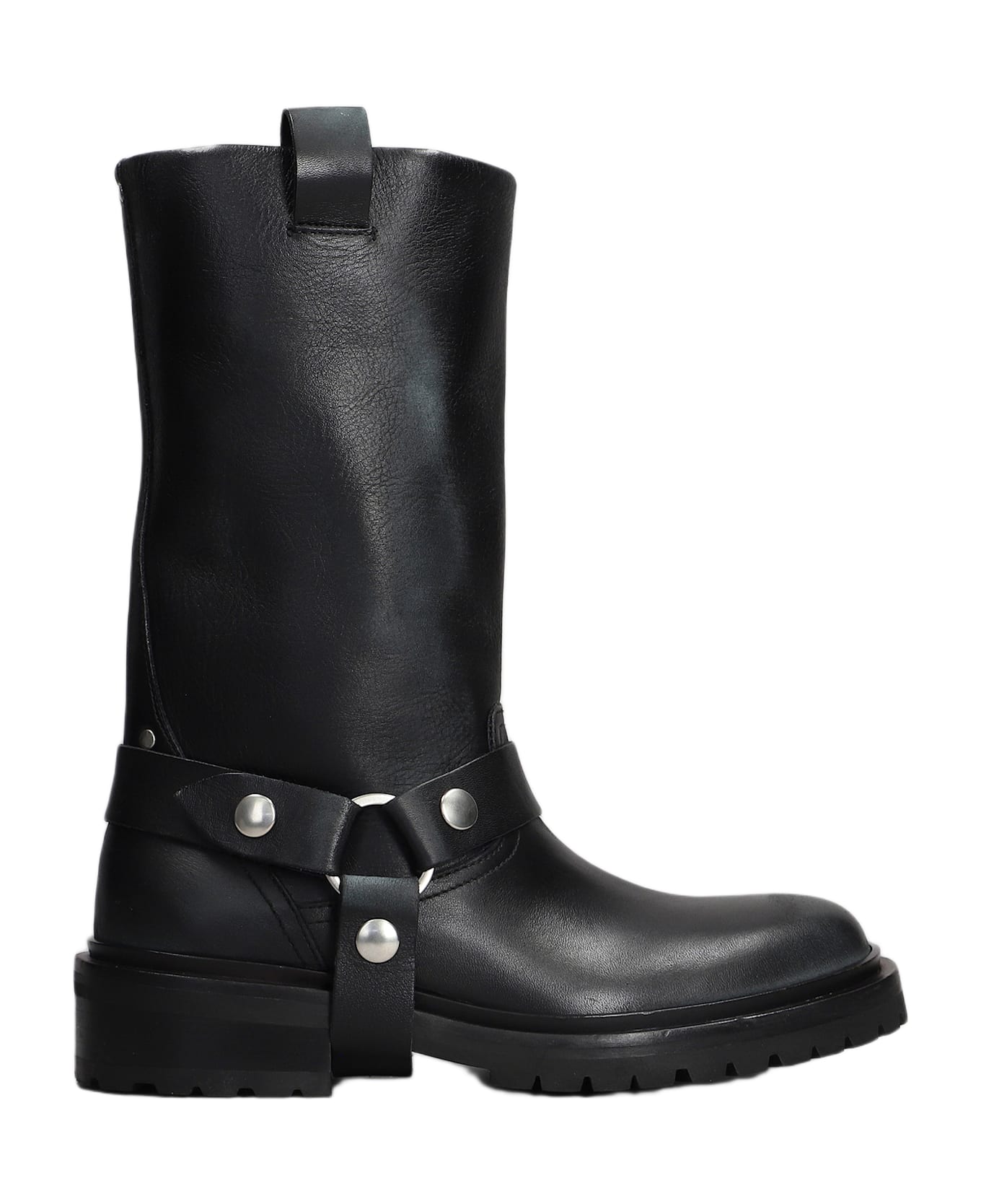 Golden Goose Kurt Low Heels Ankle Boots In Black Leather - black