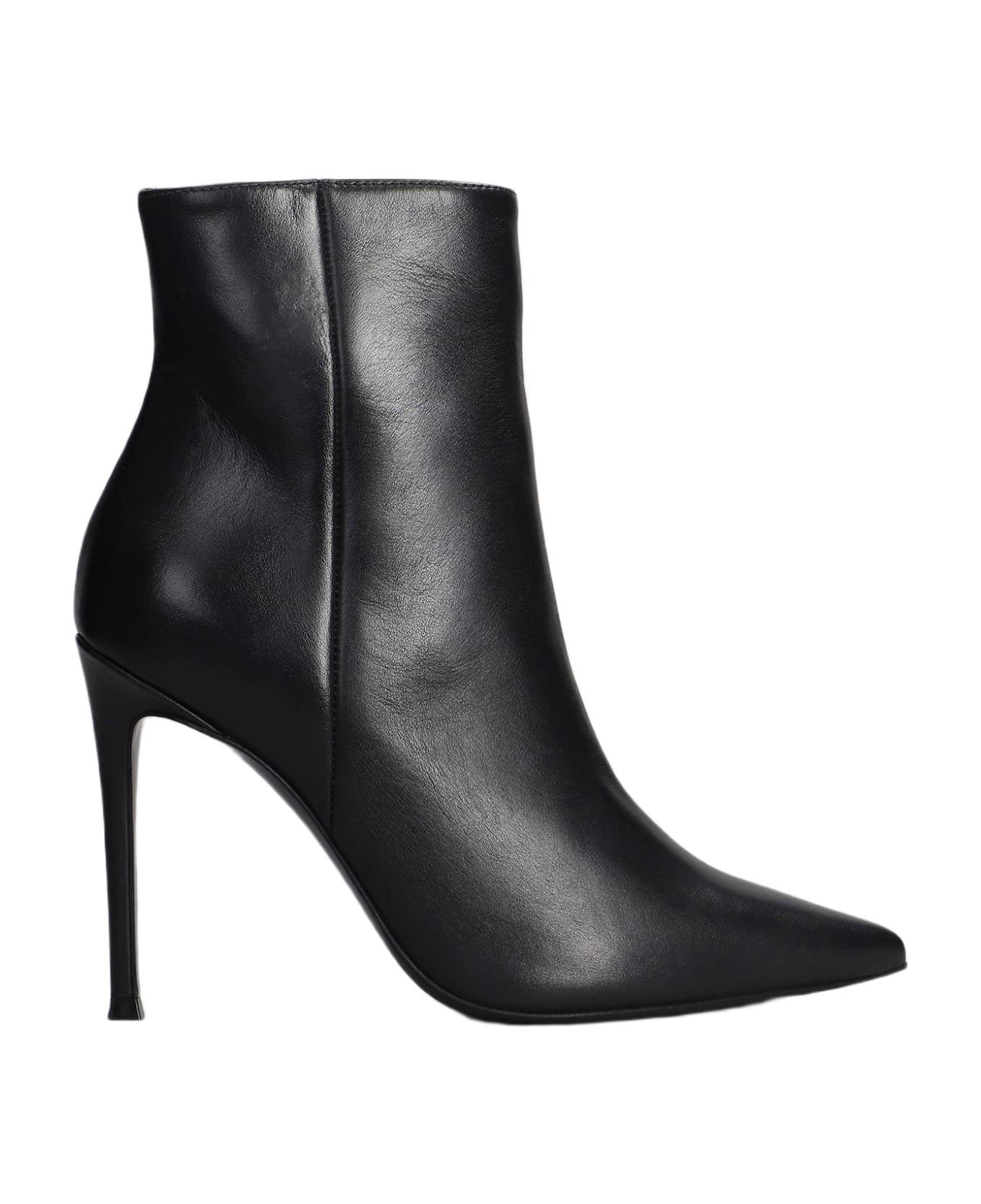 Marc Ellis High Heels Ankle Boots In Black Leather - black