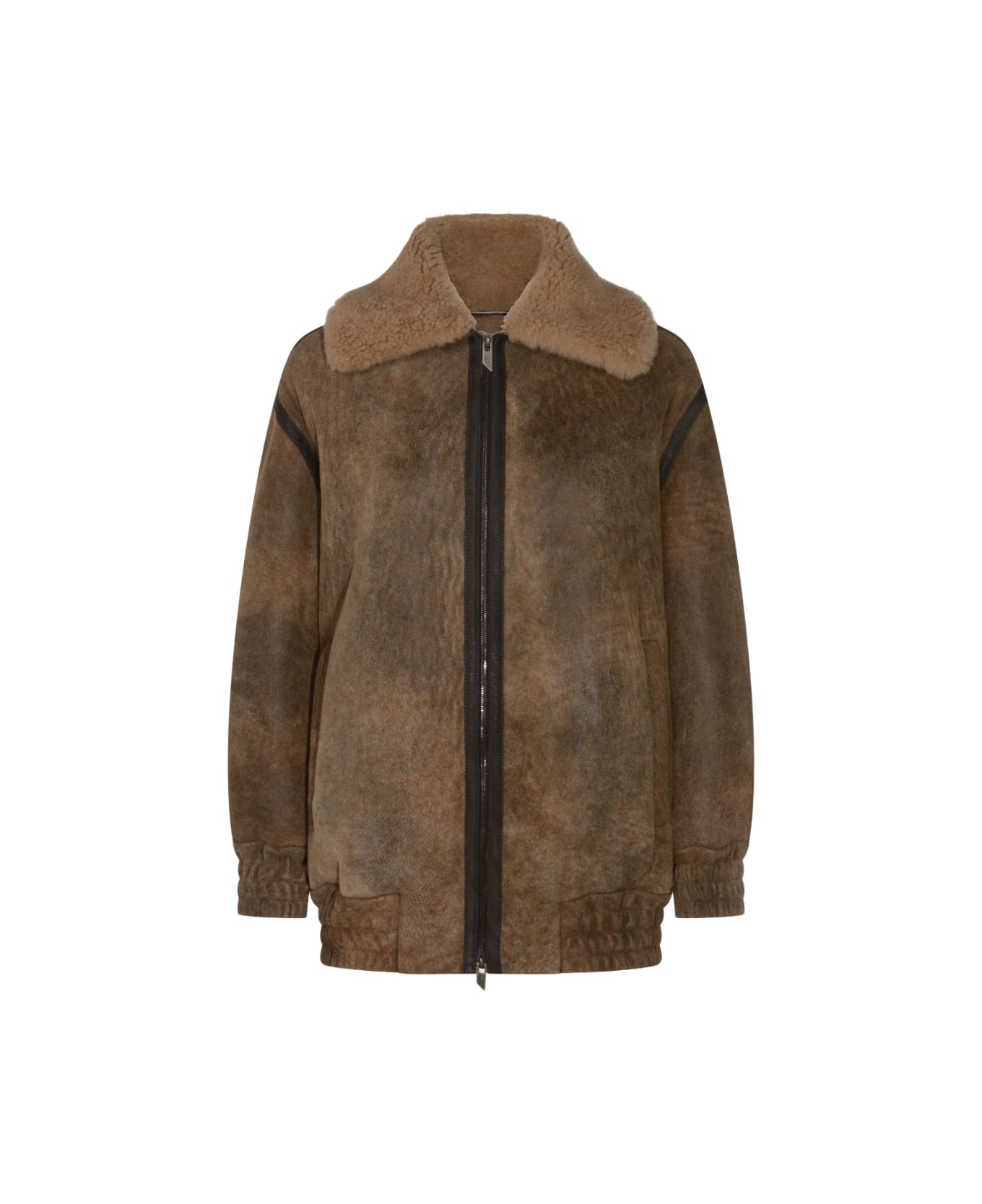 Salvatore Santoro Camel Leather Jacket - Brown