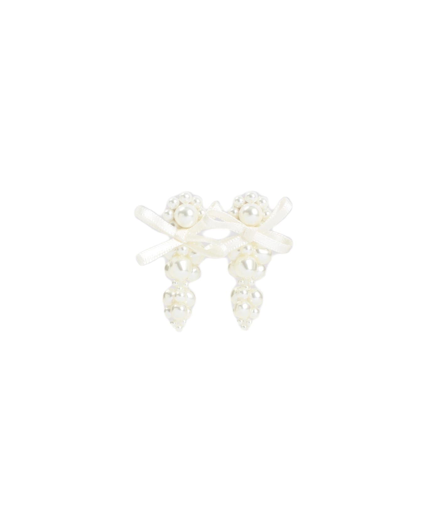 Simone Rocha Petit Bow Detail Cluster Earrings - Pearl