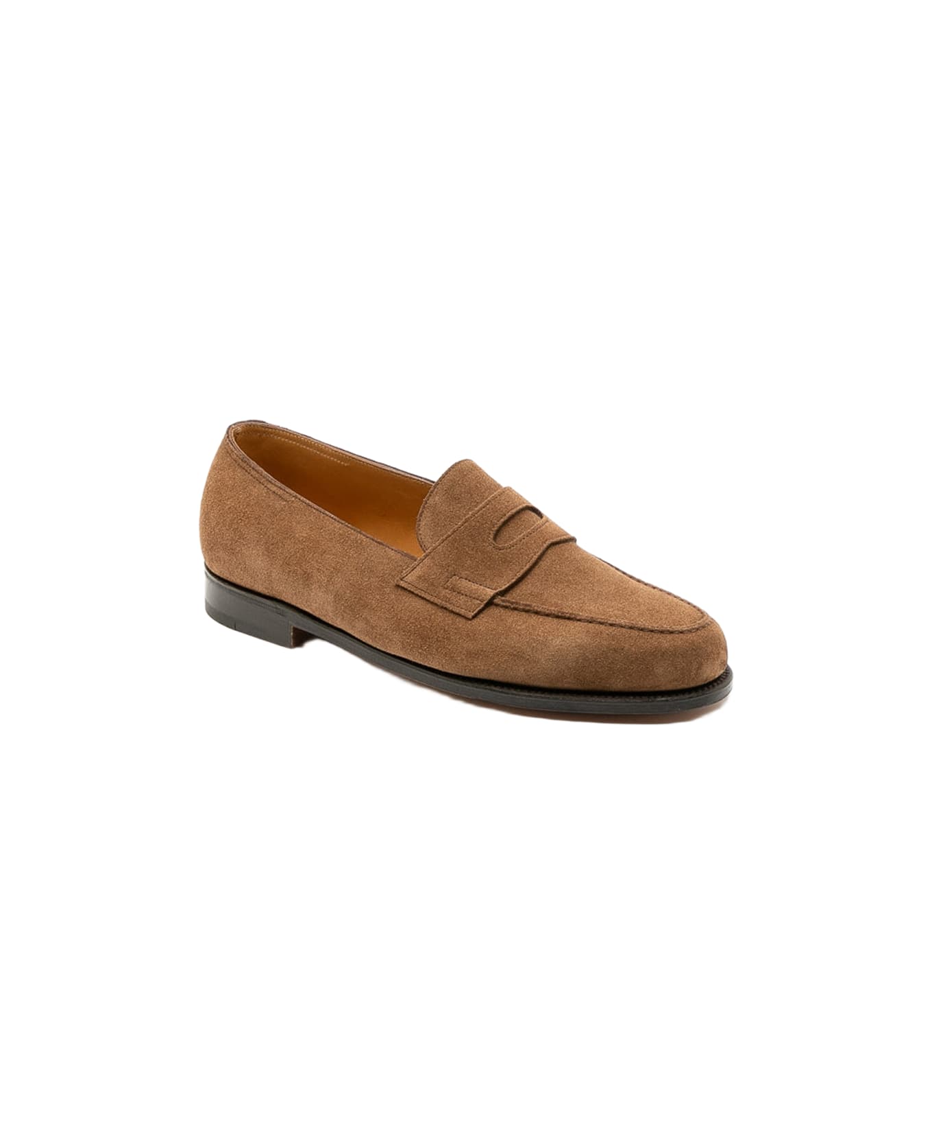 John Lobb Lopez Saddle Suede Unlined Penny Loafer - Beige