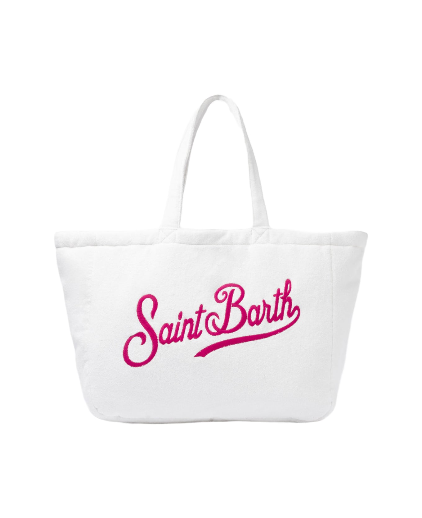 MC2 Saint Barth Terry And Cotton Beach Tote Double Bag - WHITE