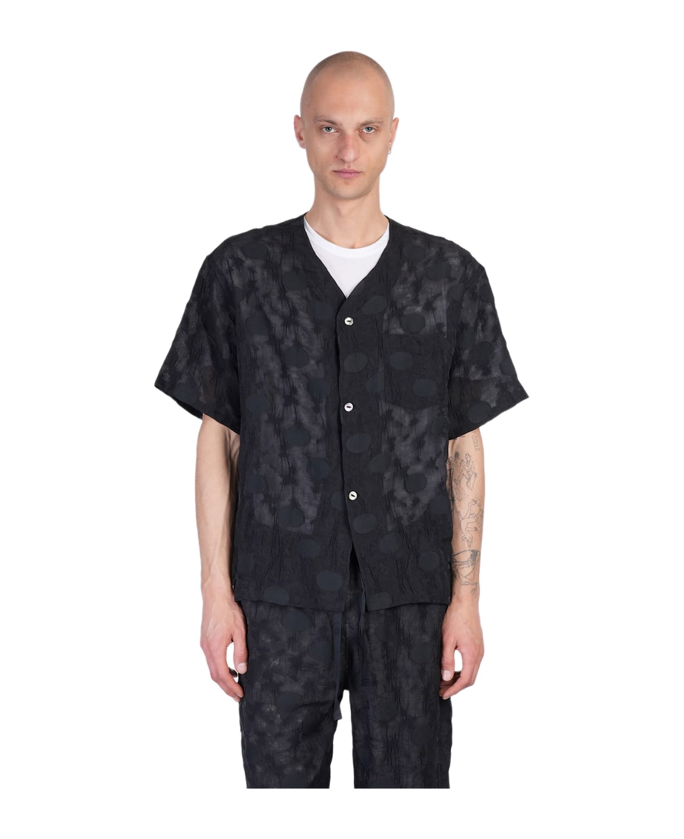 Needles Shirt In Black Polyamide Polyester - black