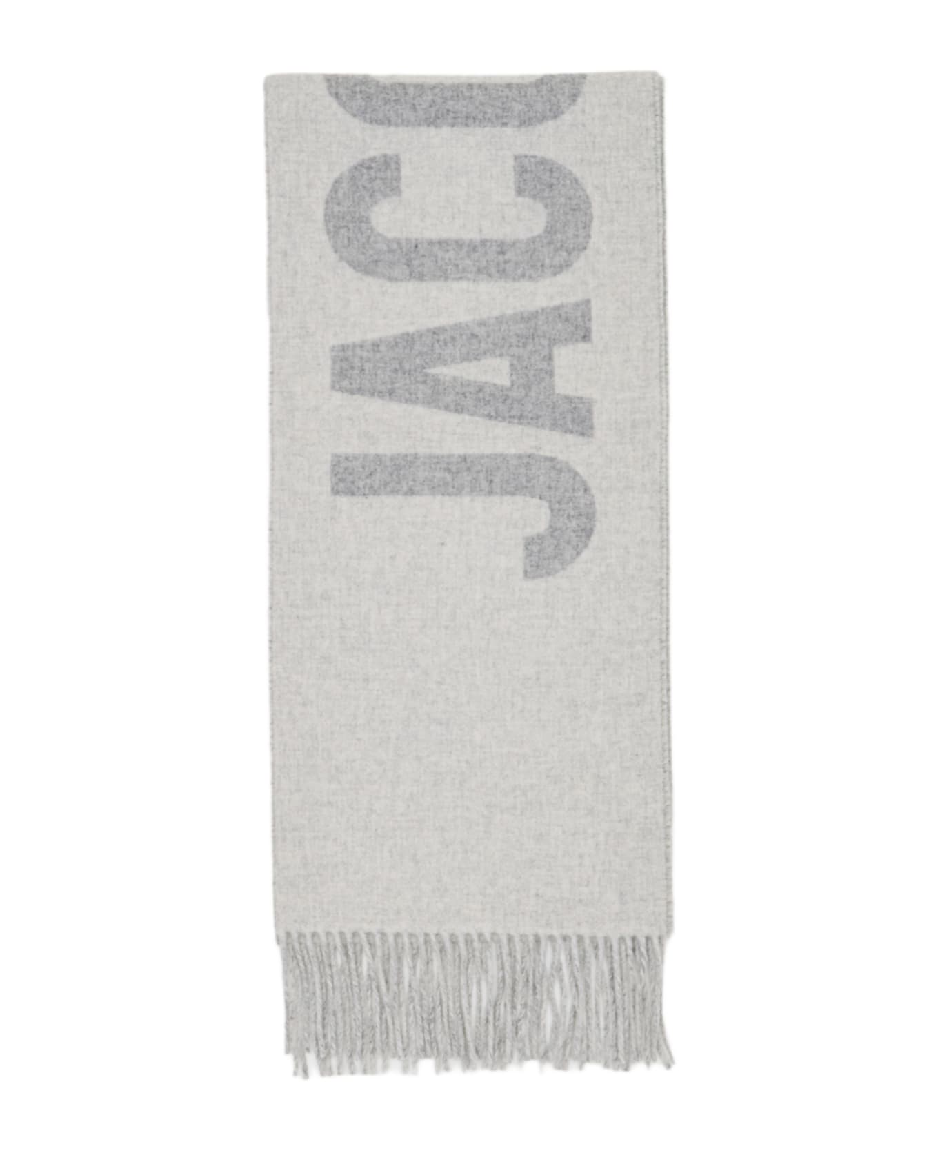 Jacquemus Logo Wool Scarf - Grey