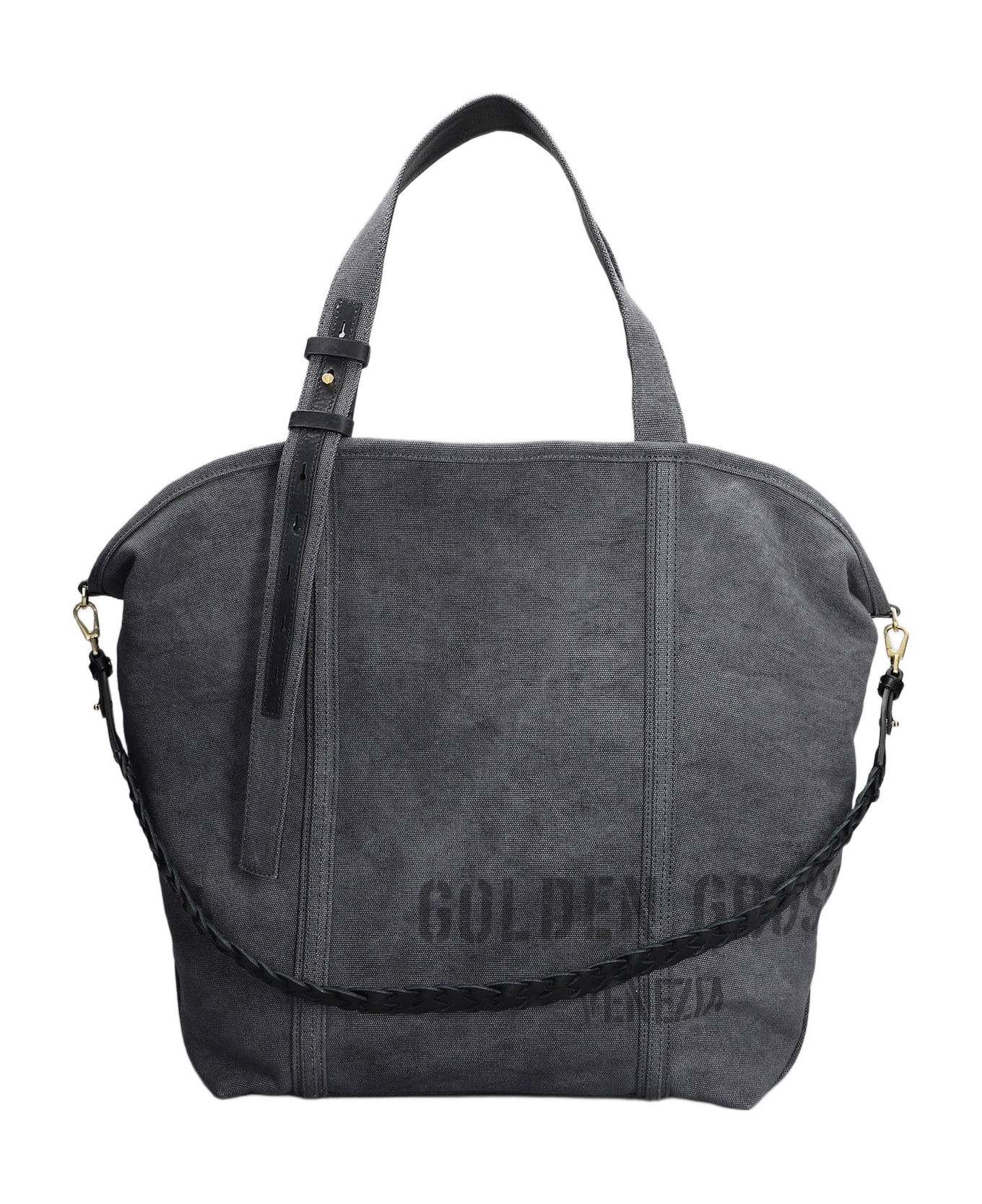 Golden Goose Shopping 24.7 Ew Tote In Black Canvas - black