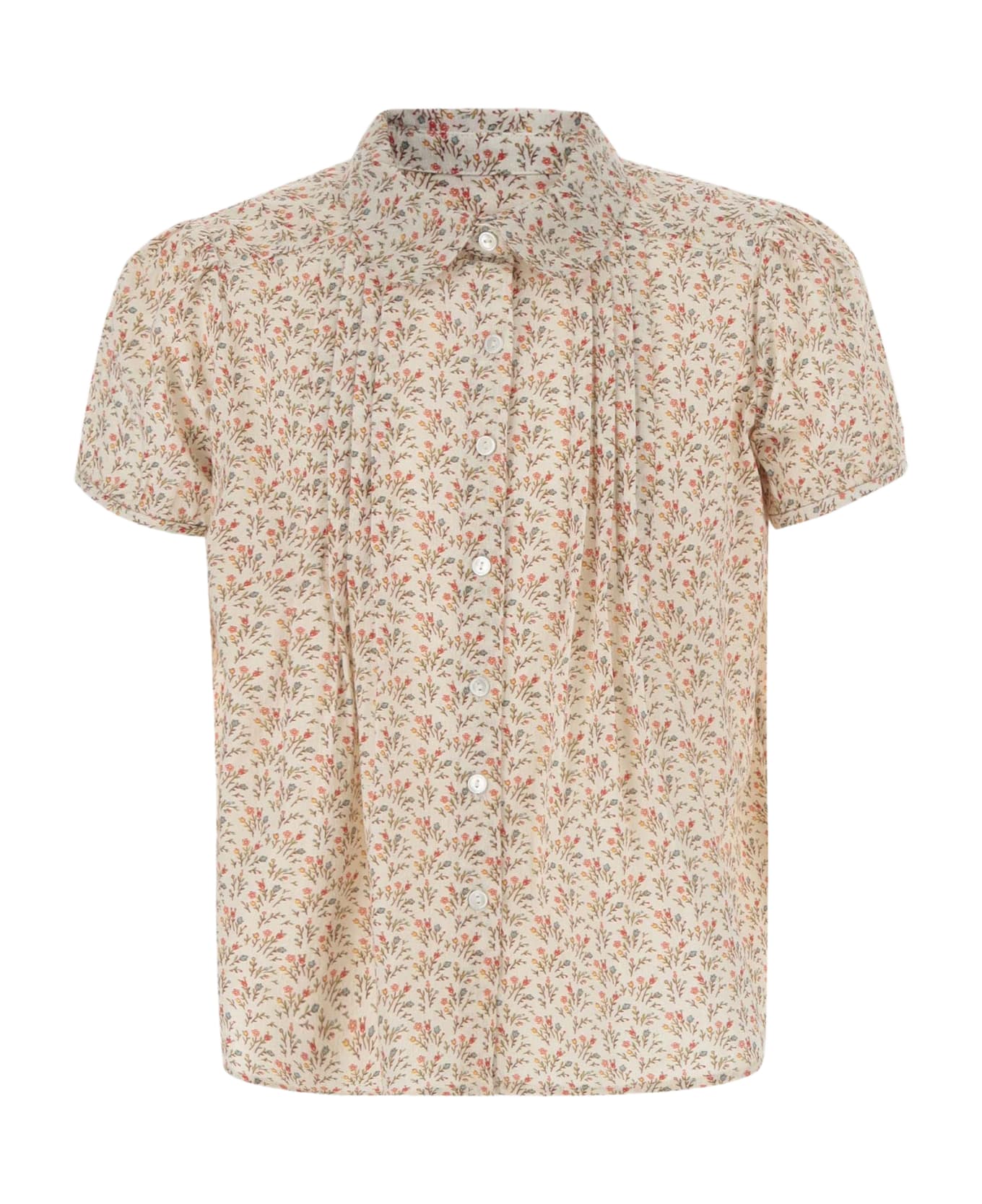 Bonpoint Cotton Shirt With Floral Pattern - Red シャツ