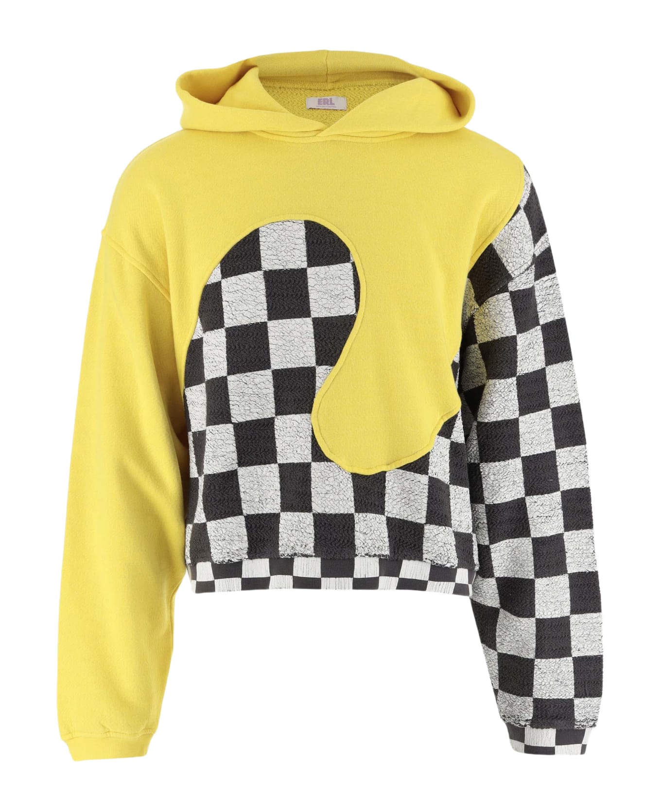 ERL Cotton Sweatshirt With Graphic Pattern - Yellow Checker
