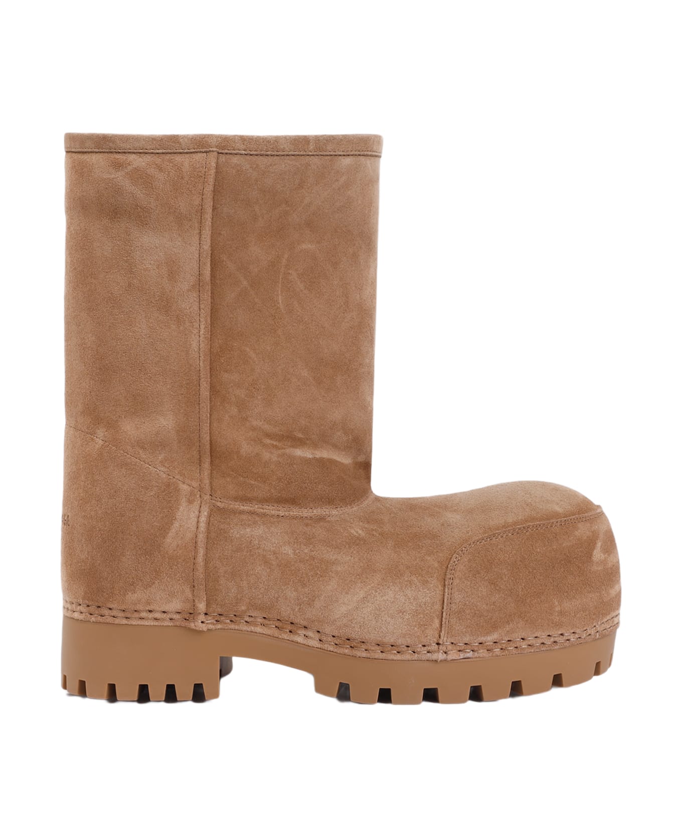 Balenciaga Alaska Fur Low Boots - Brown White