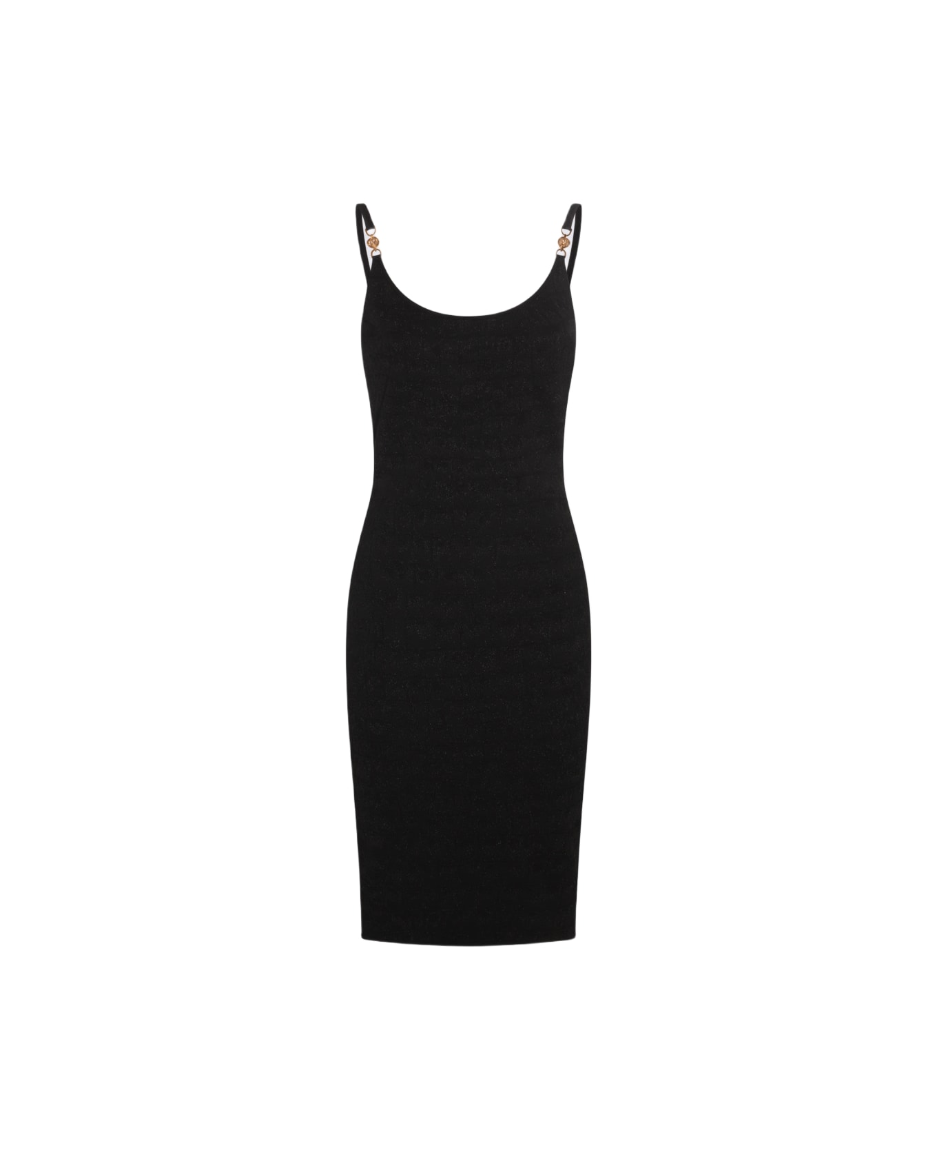 Versace Black Viscose Stretch Cut Out Midi Dress - Black
