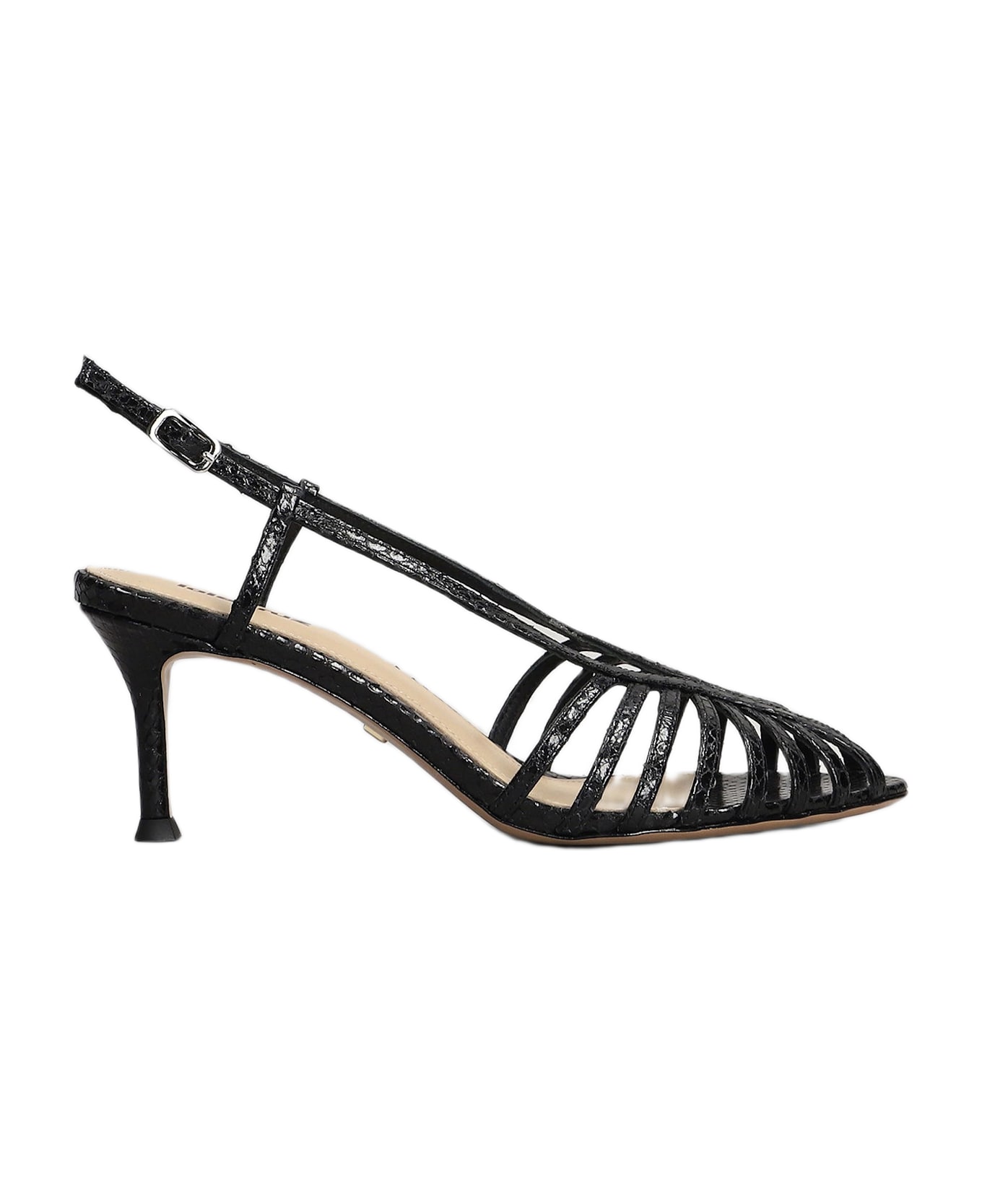 Lola Cruz Diana 65 Sandals In Black Leather - black