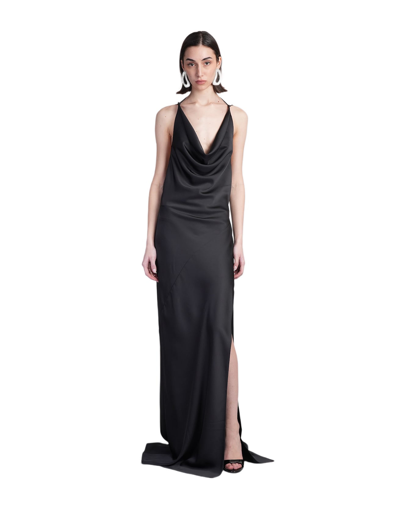 The Andamane Vera Maxi Dress Woman In Black Polyester - Black