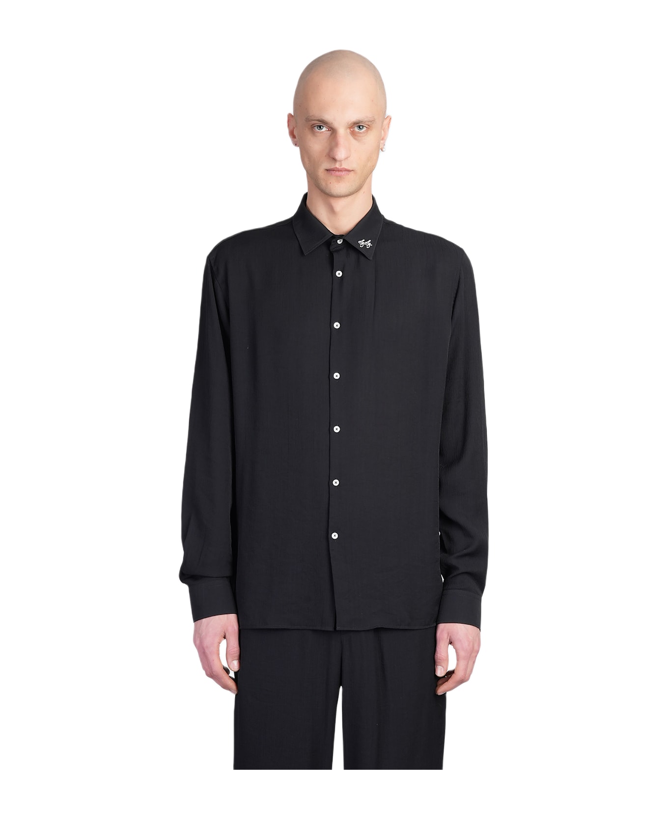 Family First Milano Shirt In Black Ramie - black