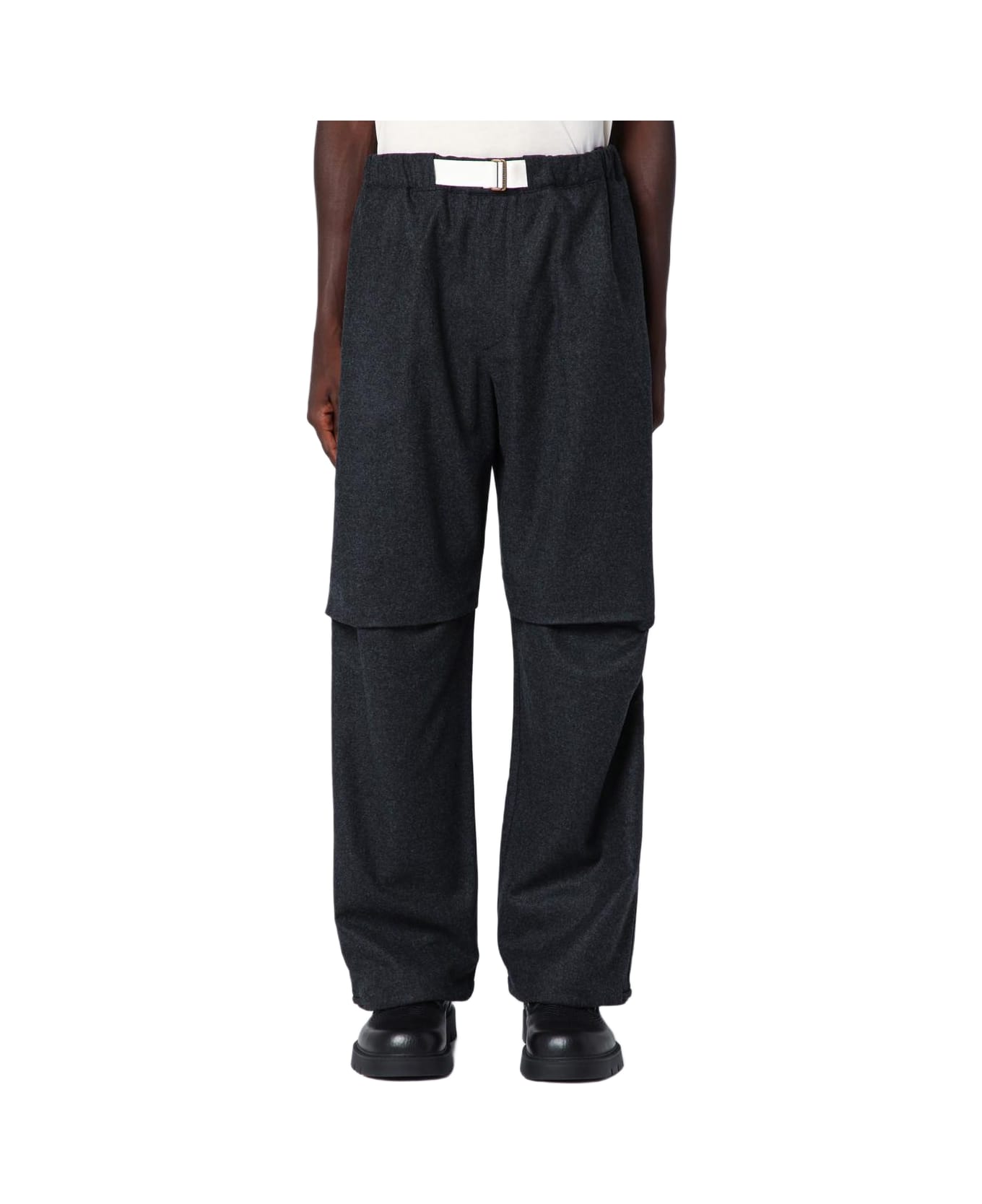 DARKPARK Dark Grey Track Pants In Wool - GRIGIO