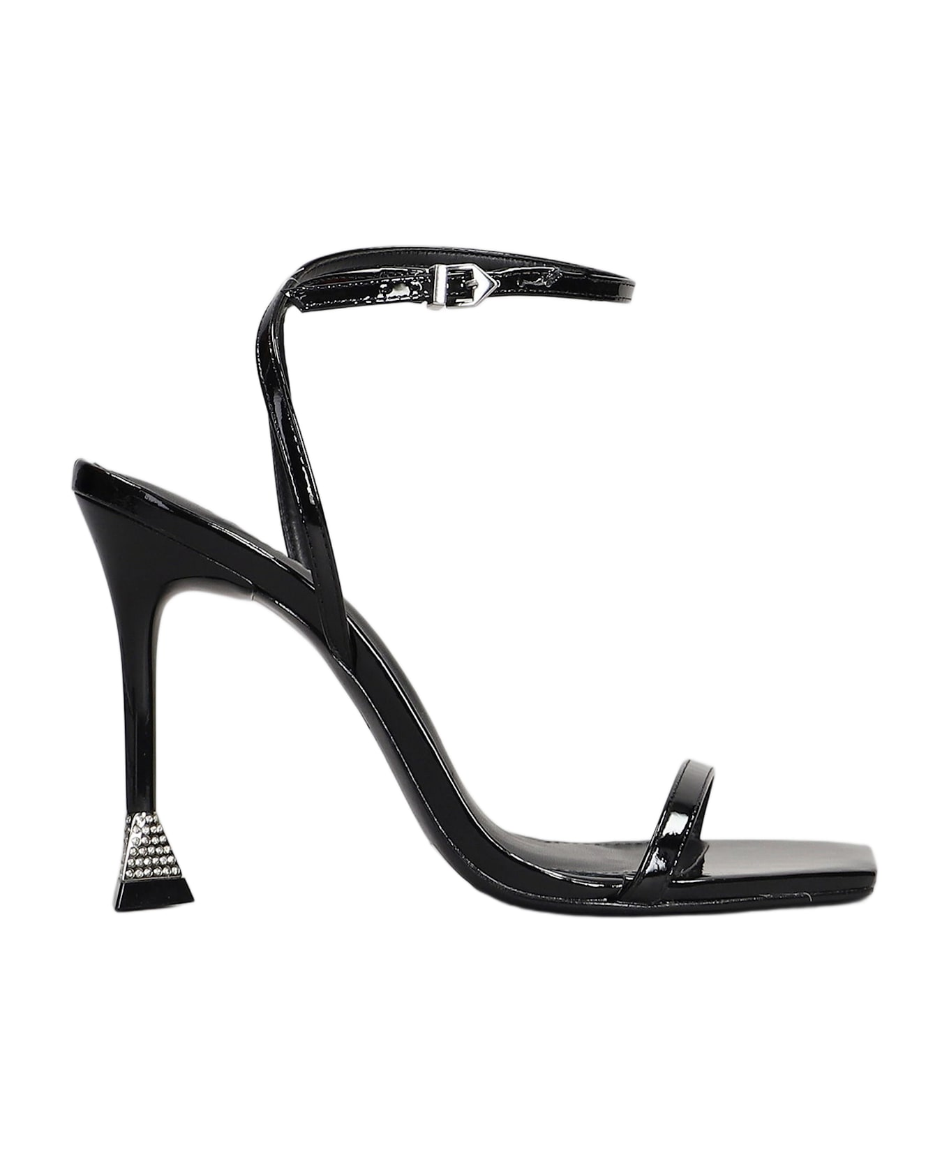 Schutz Joanna Sandals In Black Patent Leather - black