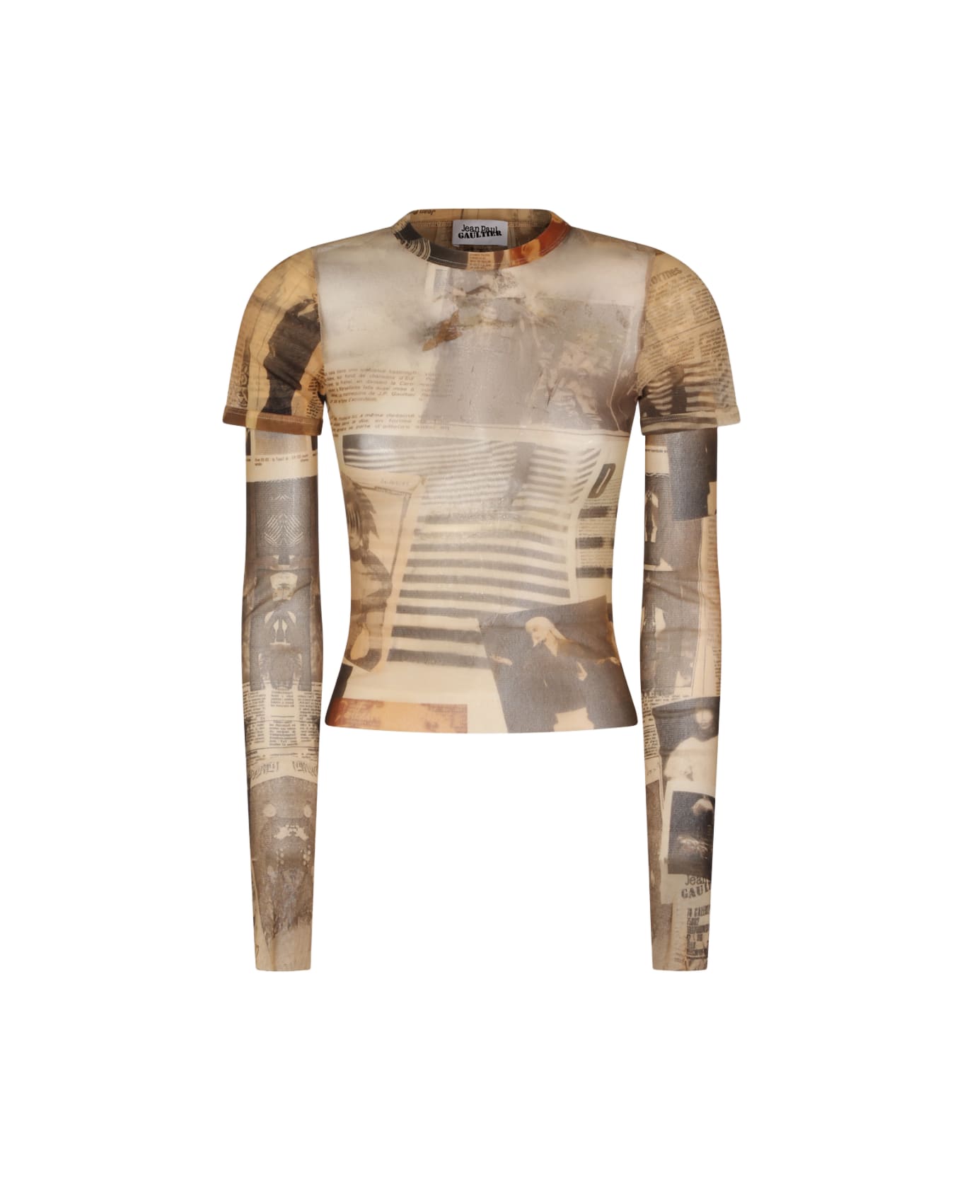 Jean Paul Gaultier Beige Top - ECRU/LIGHTGREY/RED