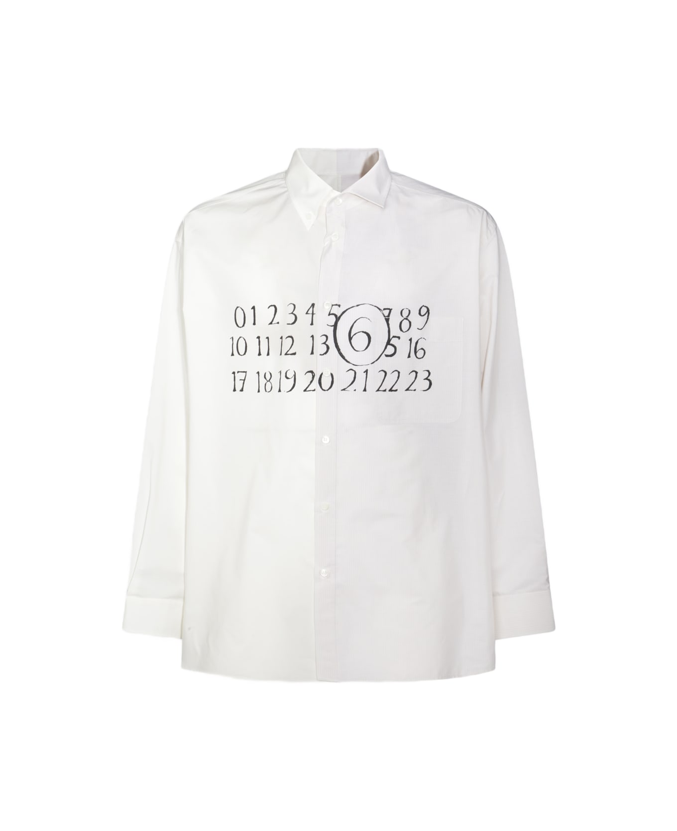 MM6 Maison Margiela White Cotton Shirt - Burro