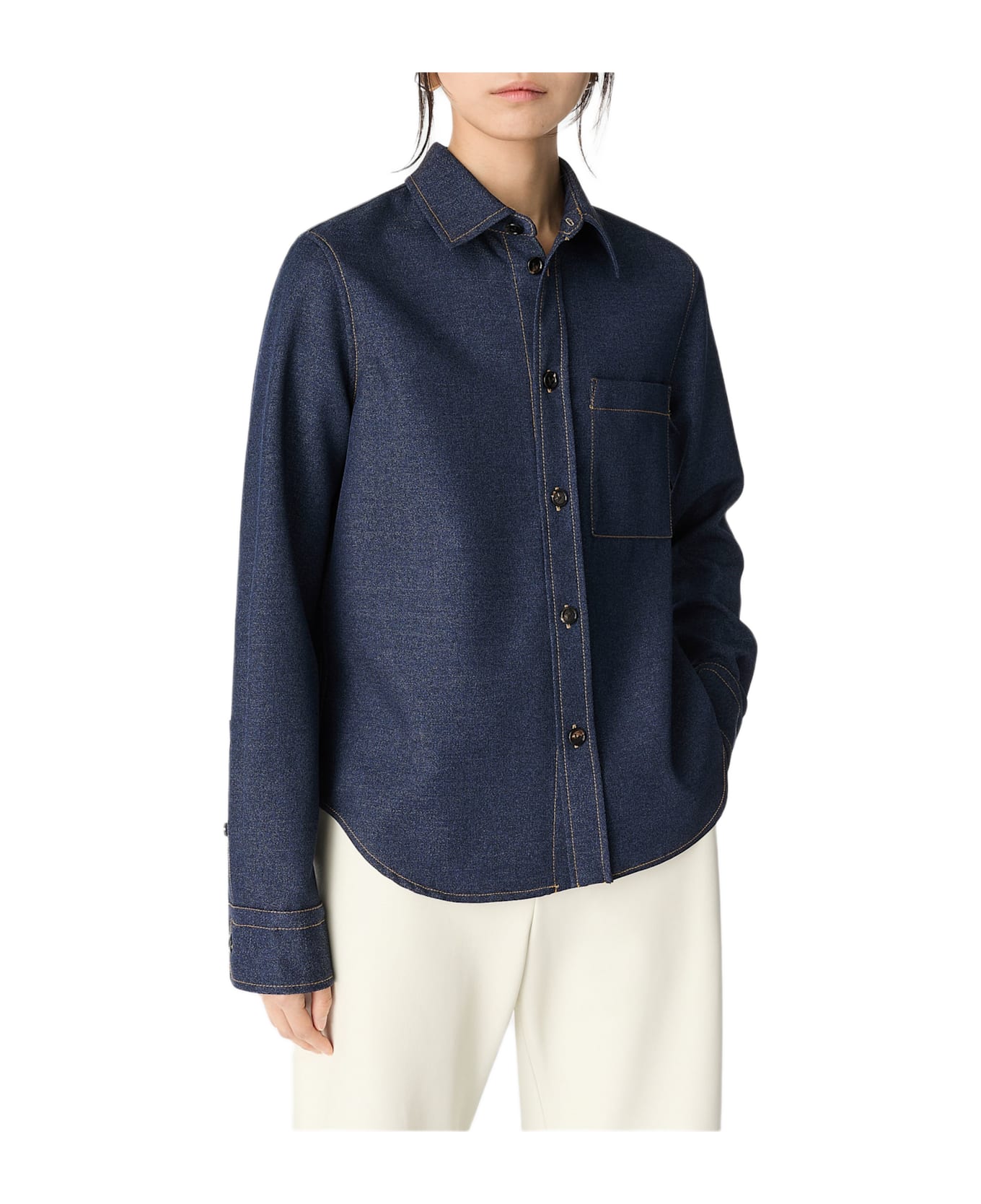 Bottega Veneta Wool Shirt - Blue