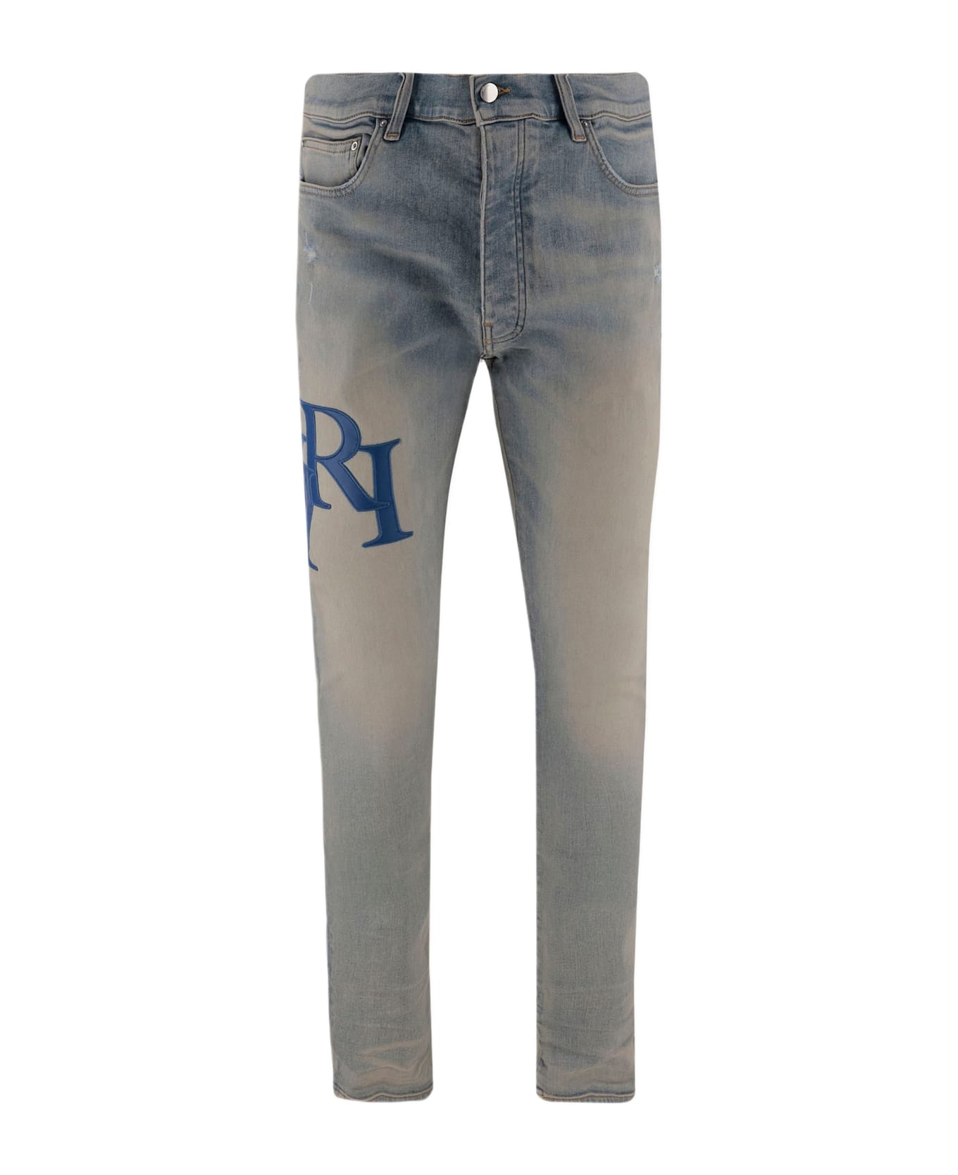 AMIRI Stretch Cotton Logo Jeans - Light denim
