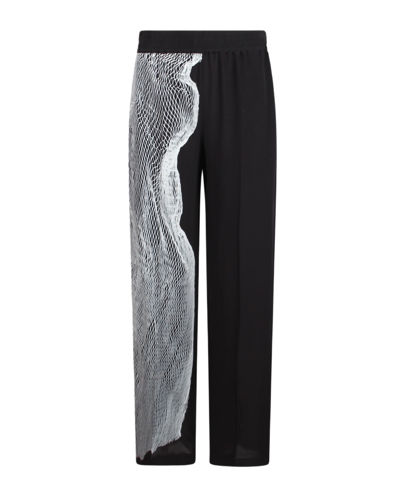 Victoria Beckham Wide-leg Trousers With Graphic Mesh Print ボトムス