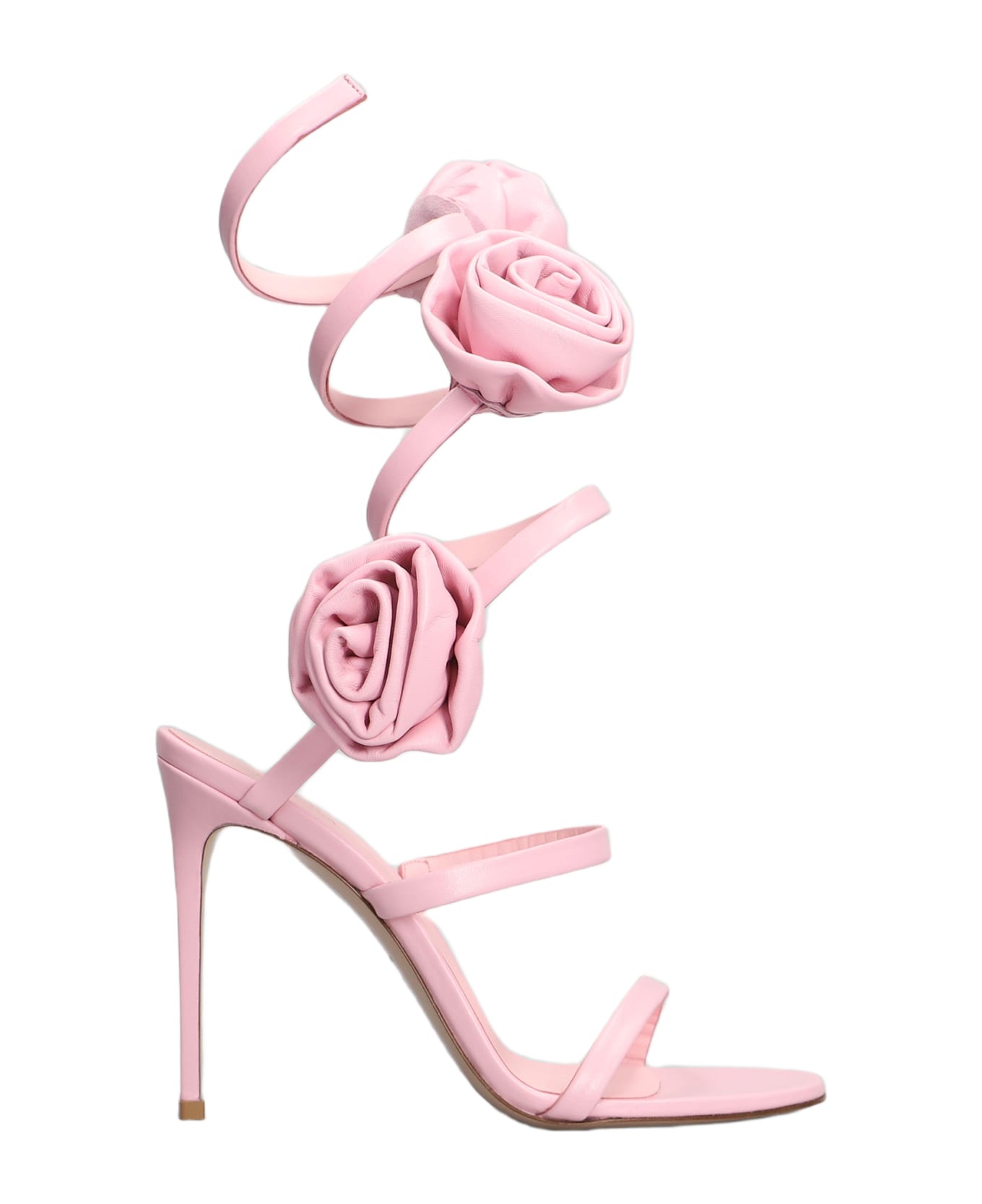 Le Silla Rose Sandals In Rose-pink Leather - rose-pink