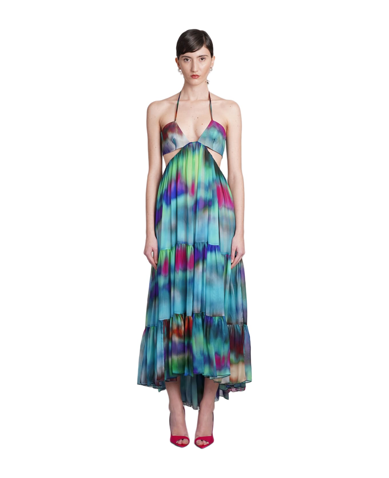 Alexandre Vauthier Dress In Multicolor Silk - multicolor