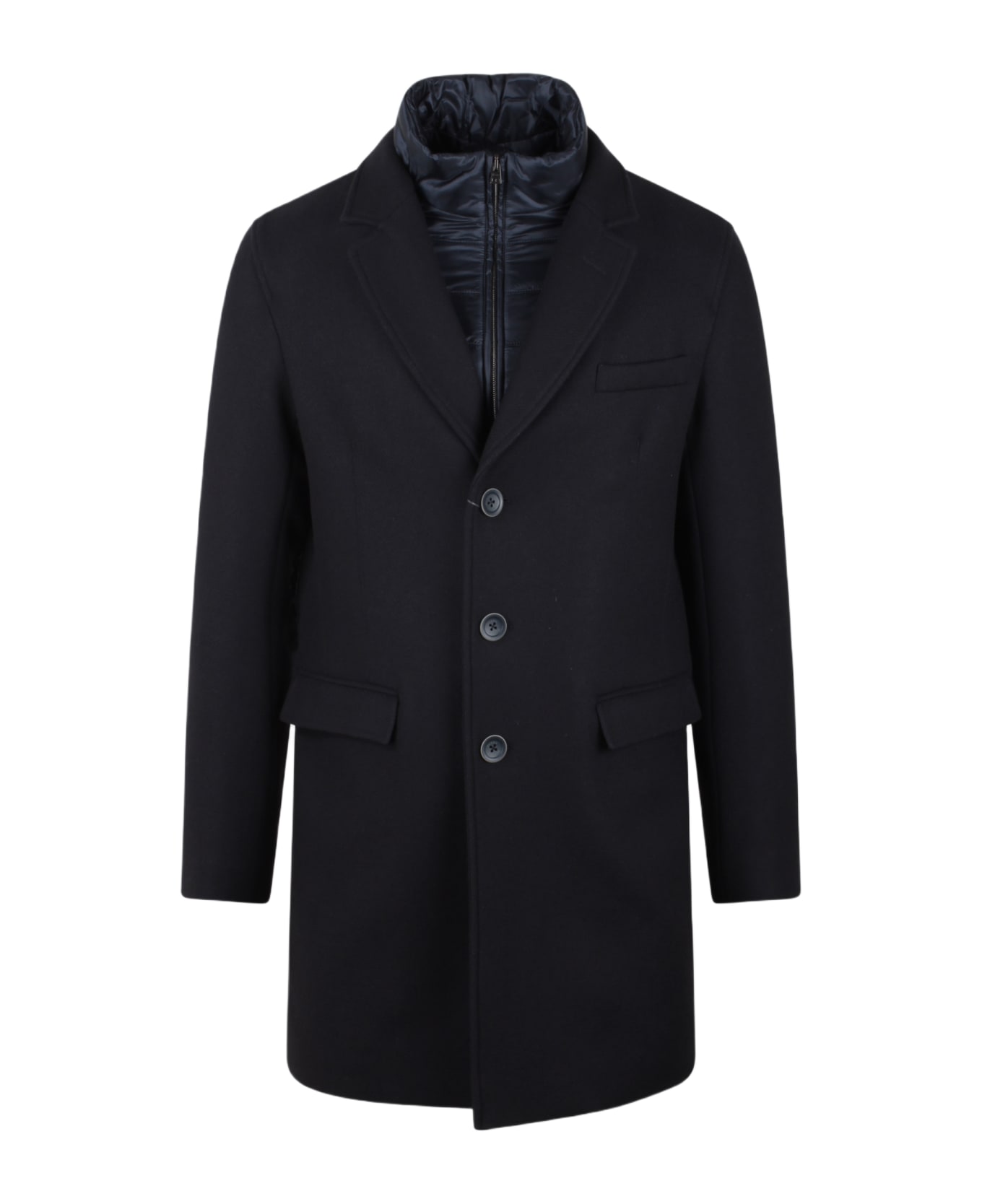 Herno Recycled Wool Coat - Blue