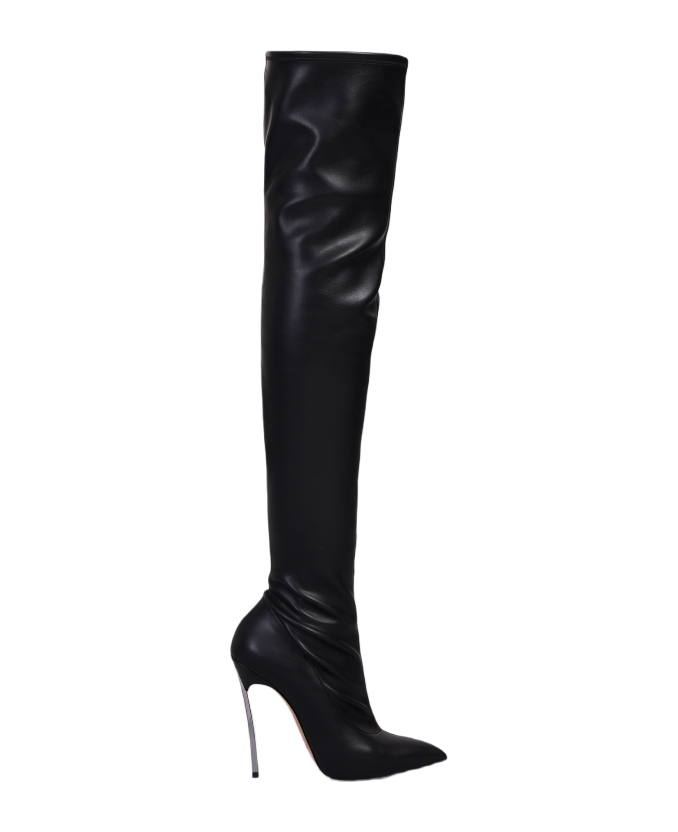 Casadei Blade High Heels Boots In Black Leather - black