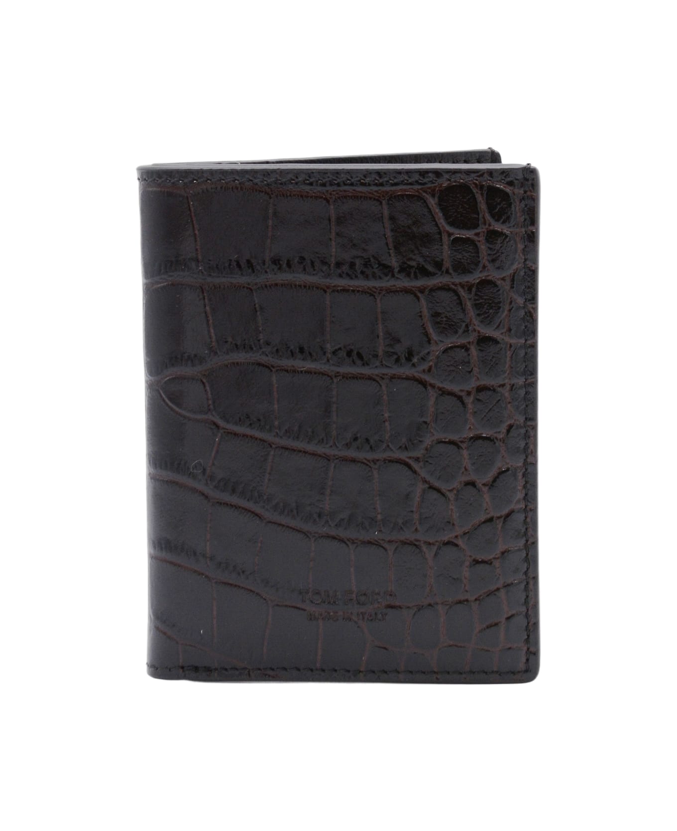 Tom Ford Dark Brown Leather Card Holder - Brown
