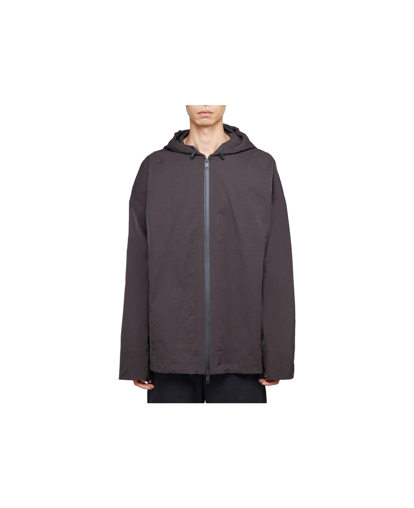 Bottega Veneta Hooded Windbreaker Jacket - BROWN