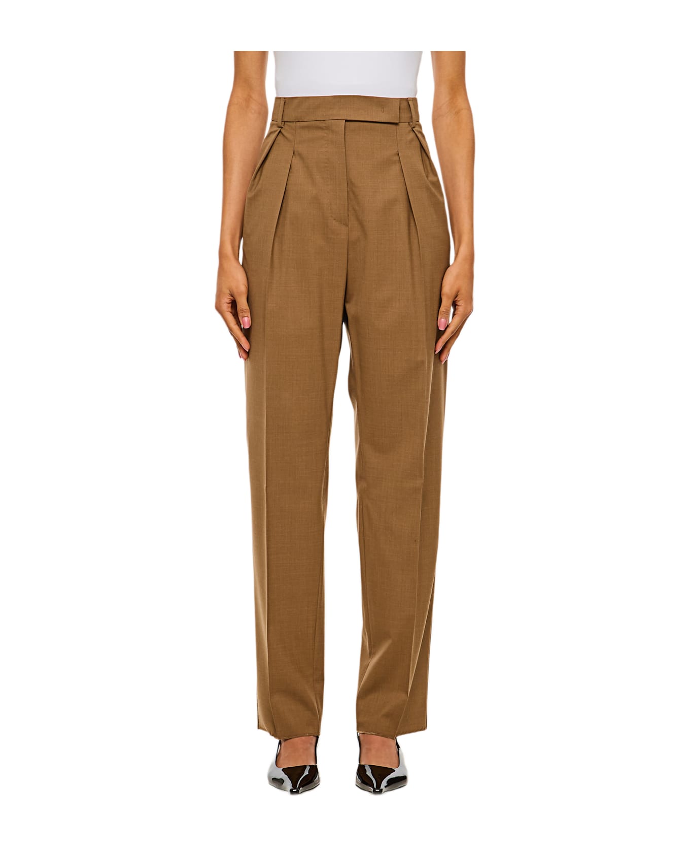 Max Mara Finale High Waist Trousers - Brown