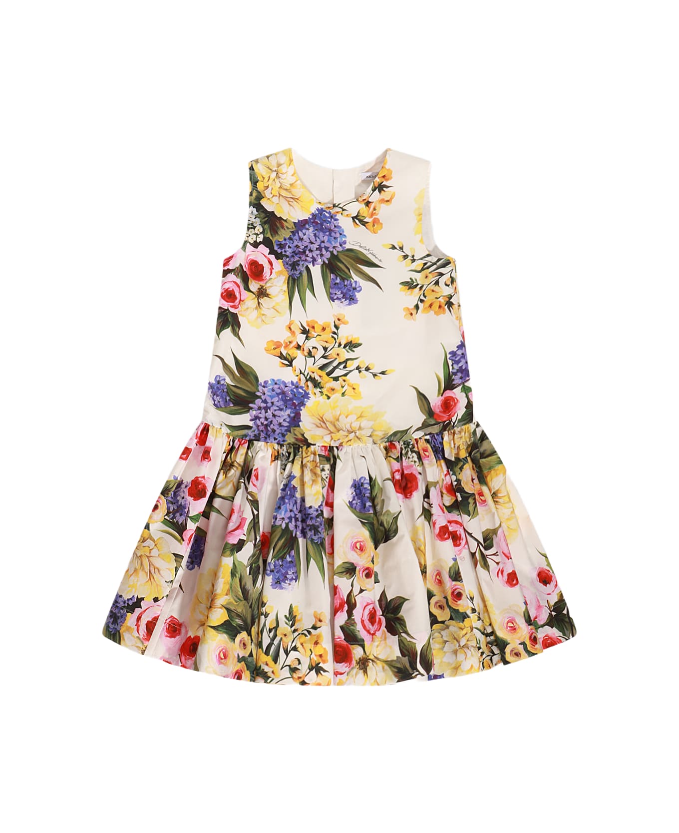 Dolce & Gabbana Multicolour Cootn Dress - GIARDINO F.DO BIANCO ワンピース＆ドレス