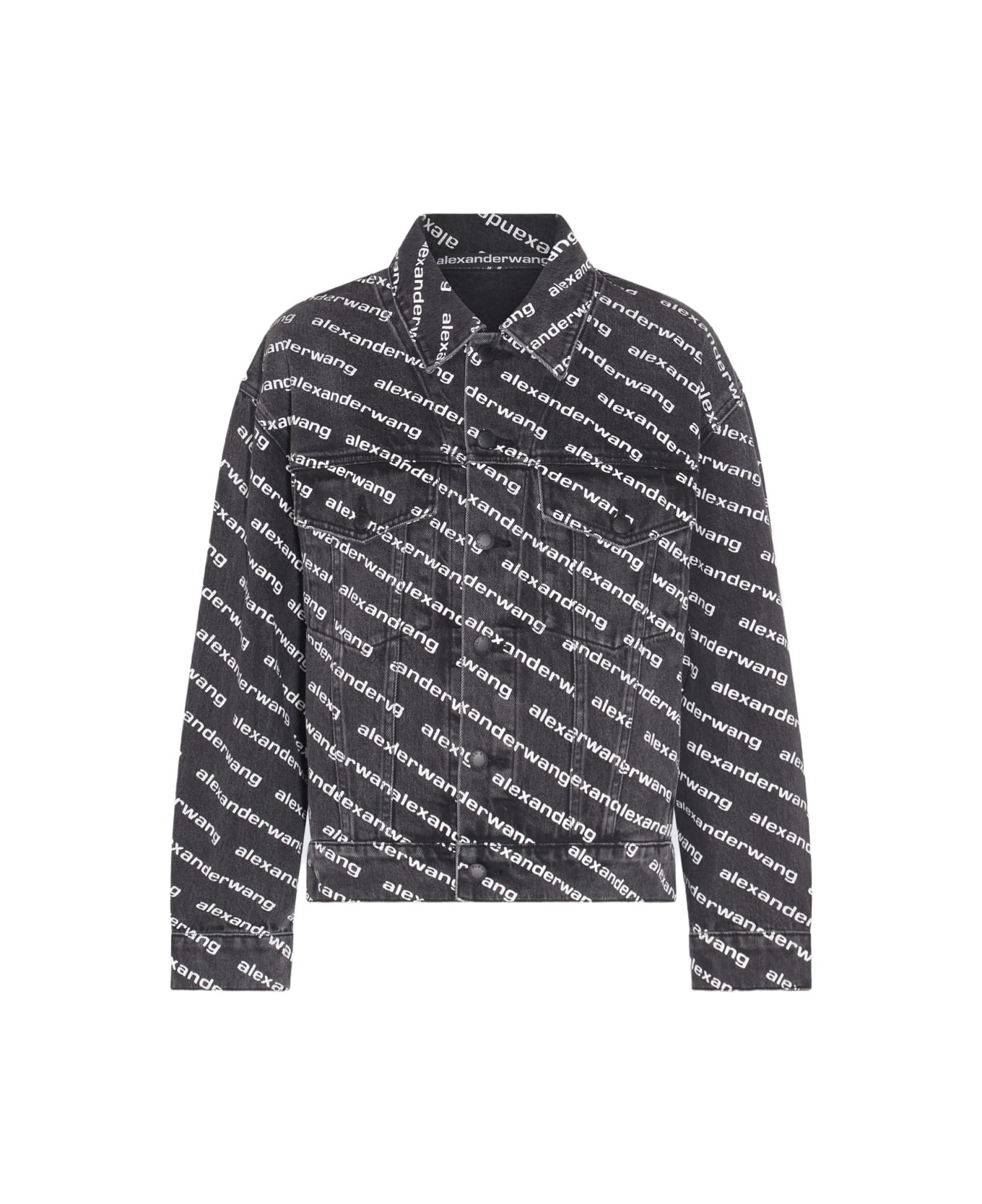 Alexander Wang Grey Cotton Casual Jacket - GREY AGED/WHITE