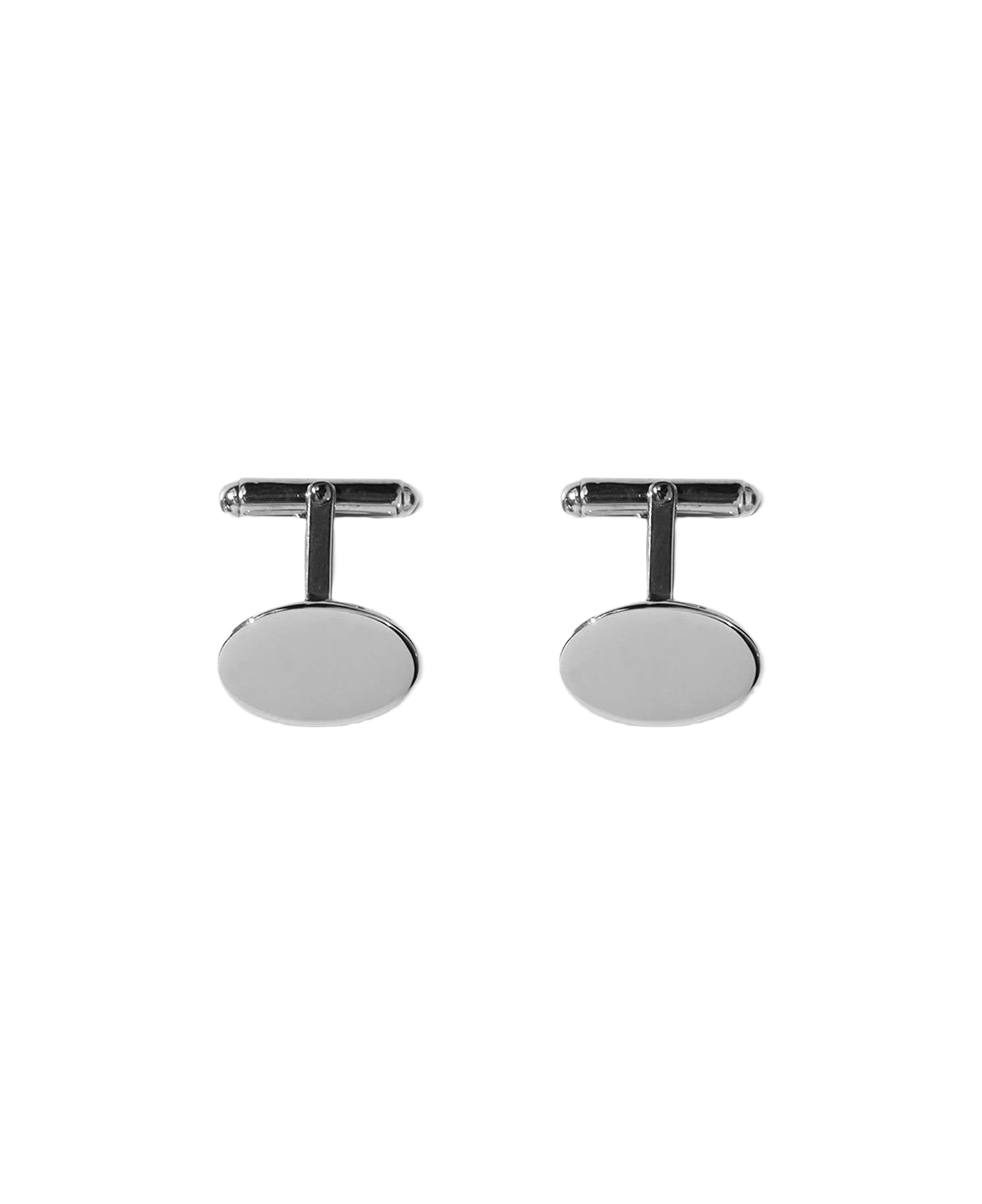 Larusmiani Oval Plain Cufflinks Cufflinks - Silver