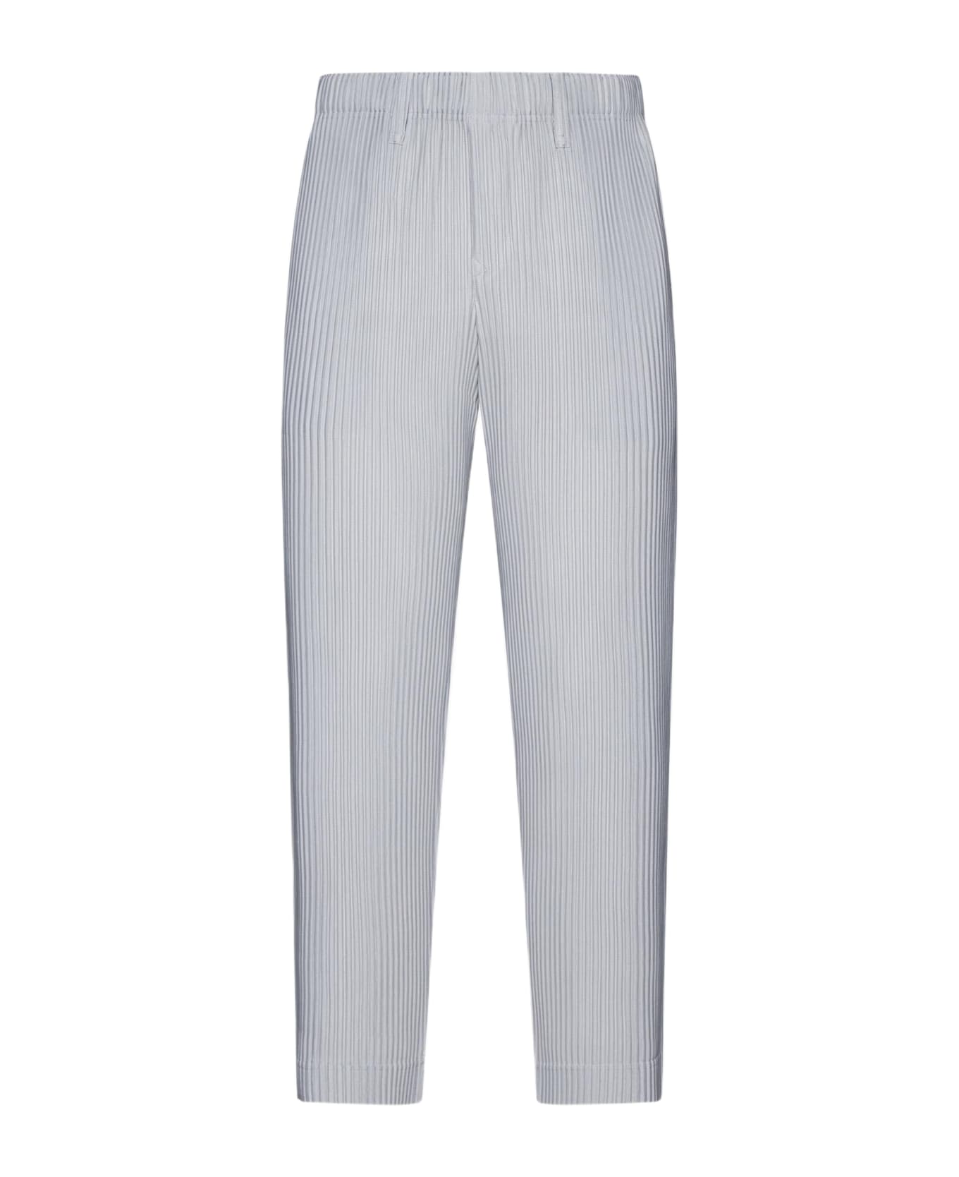 Homme Plissé Issey Miyake Pleated Fabric Trousers - Light Grey ボトムス