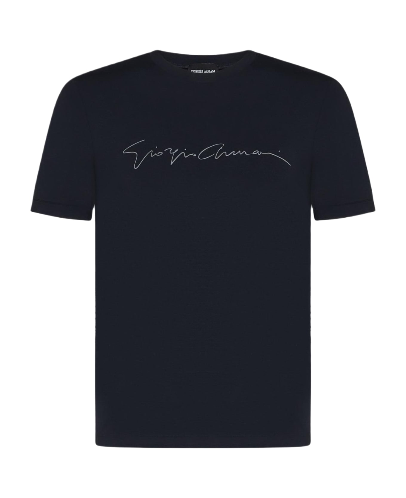 Giorgio Armani Logo Viscose T-shirt - NAVY