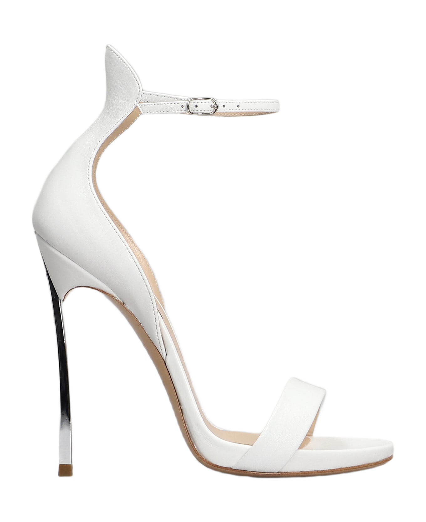 Casadei Blade Sandals In White Leather - white