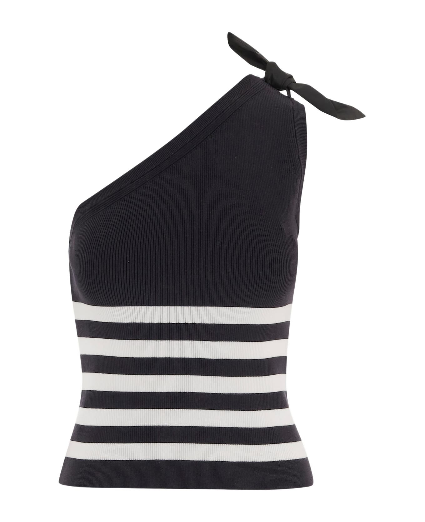 Patou One-shoulder Top With Striped Pattern - Red