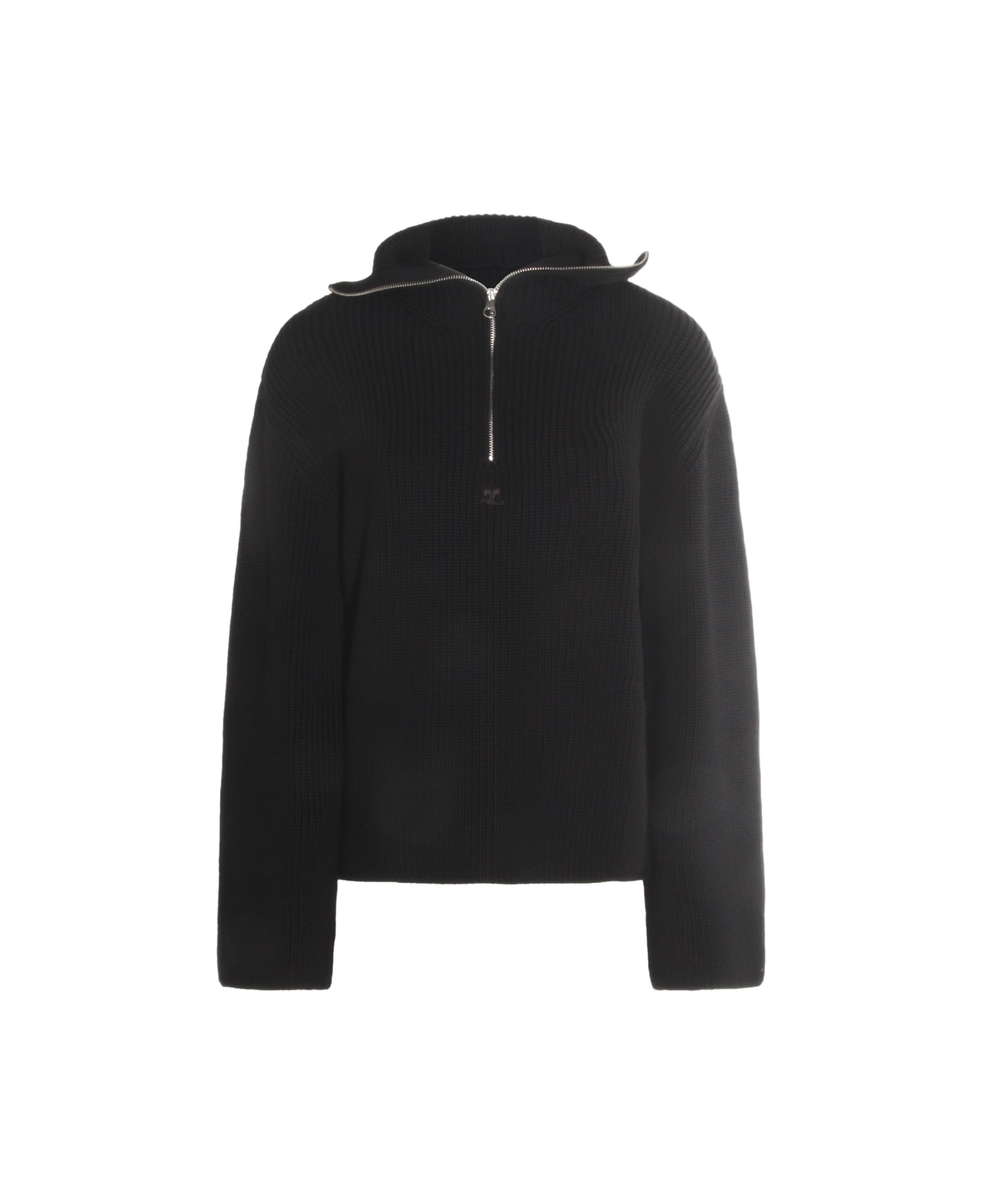 Courrèges Black Wool Knitwear - Black