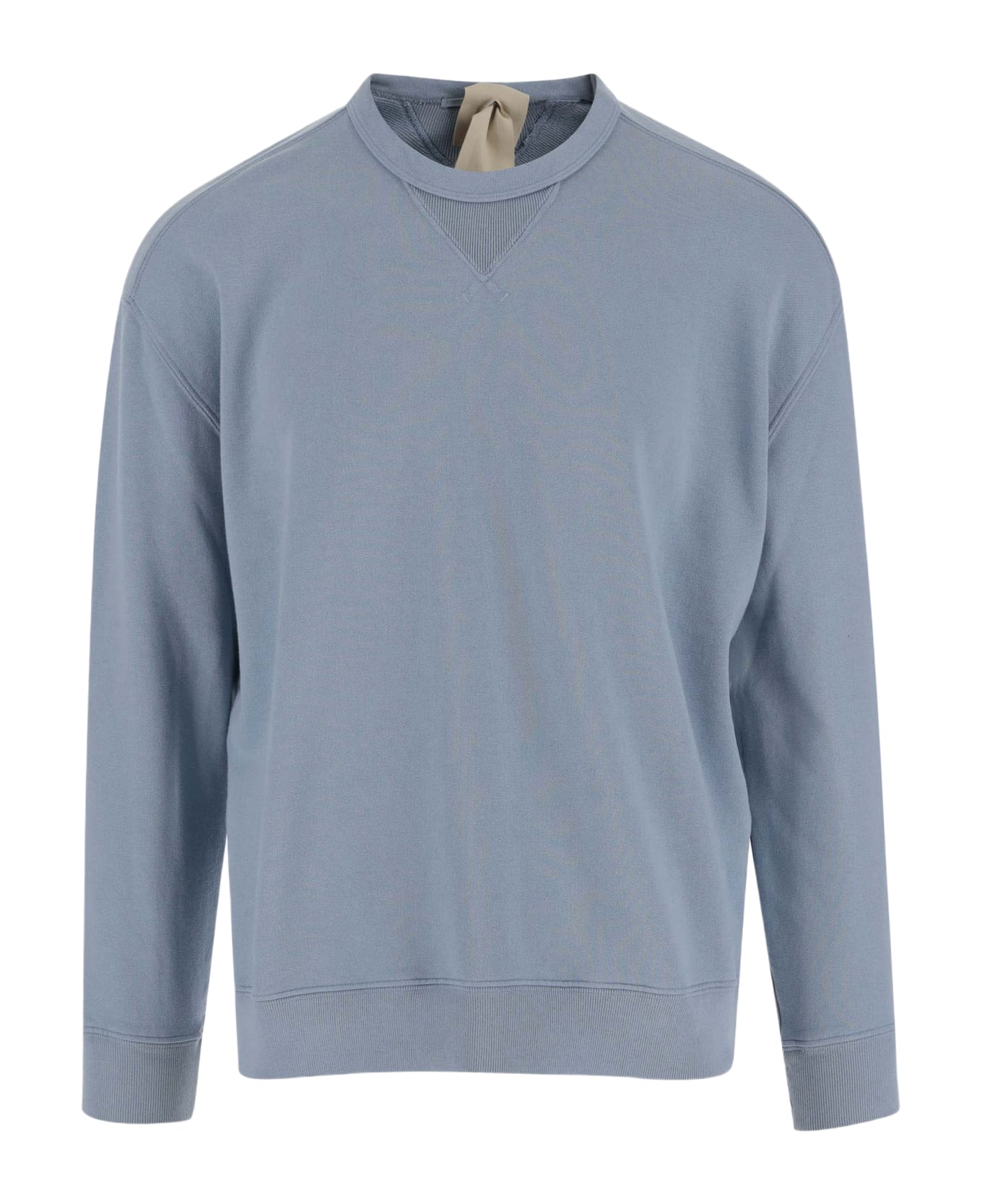 Ten C Cotton Sweatshirt With Appliqué - Clear Blue