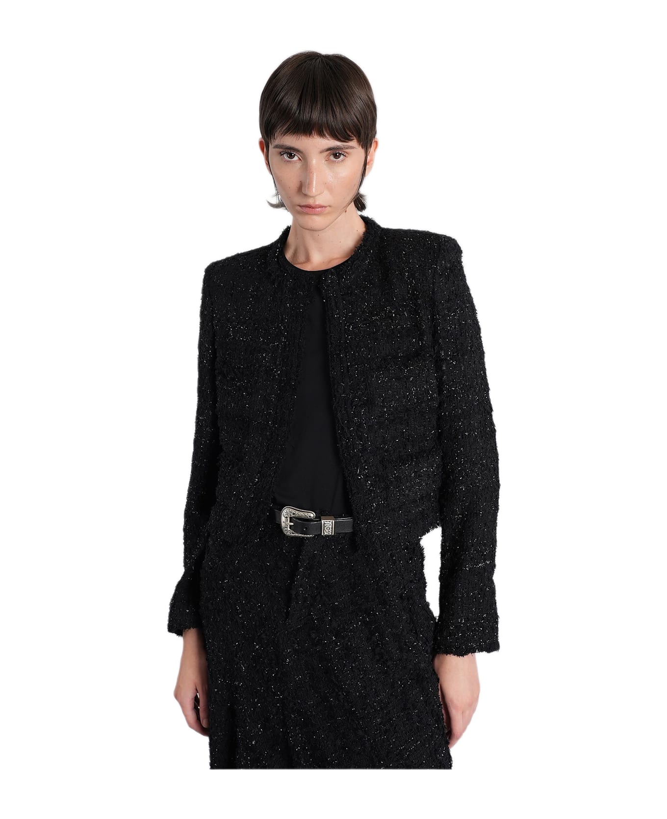 IRO Safira Casual Jacket In Black Cotton - black