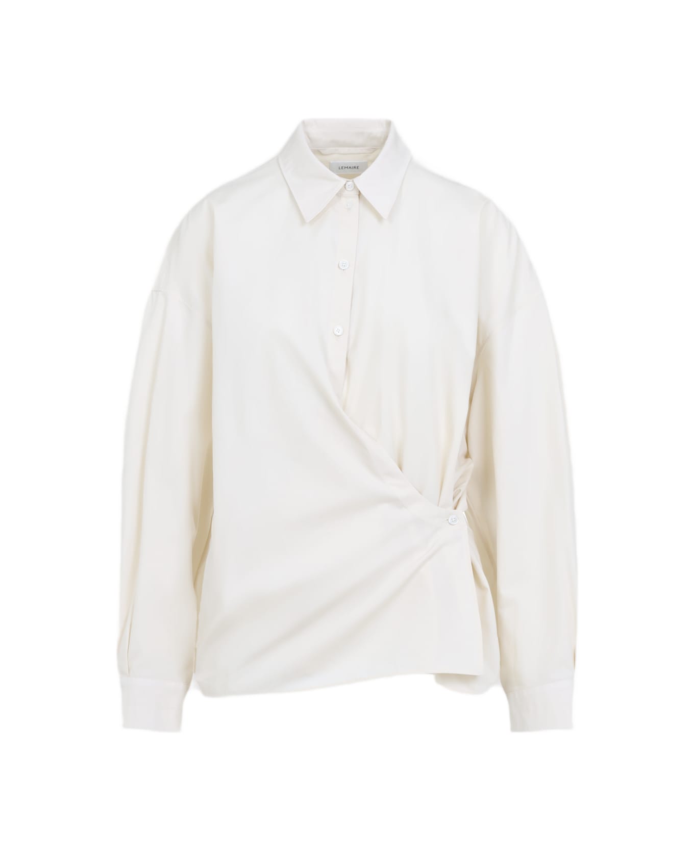 Lemaire Gather Detailed Buttoned Shirt - Cream