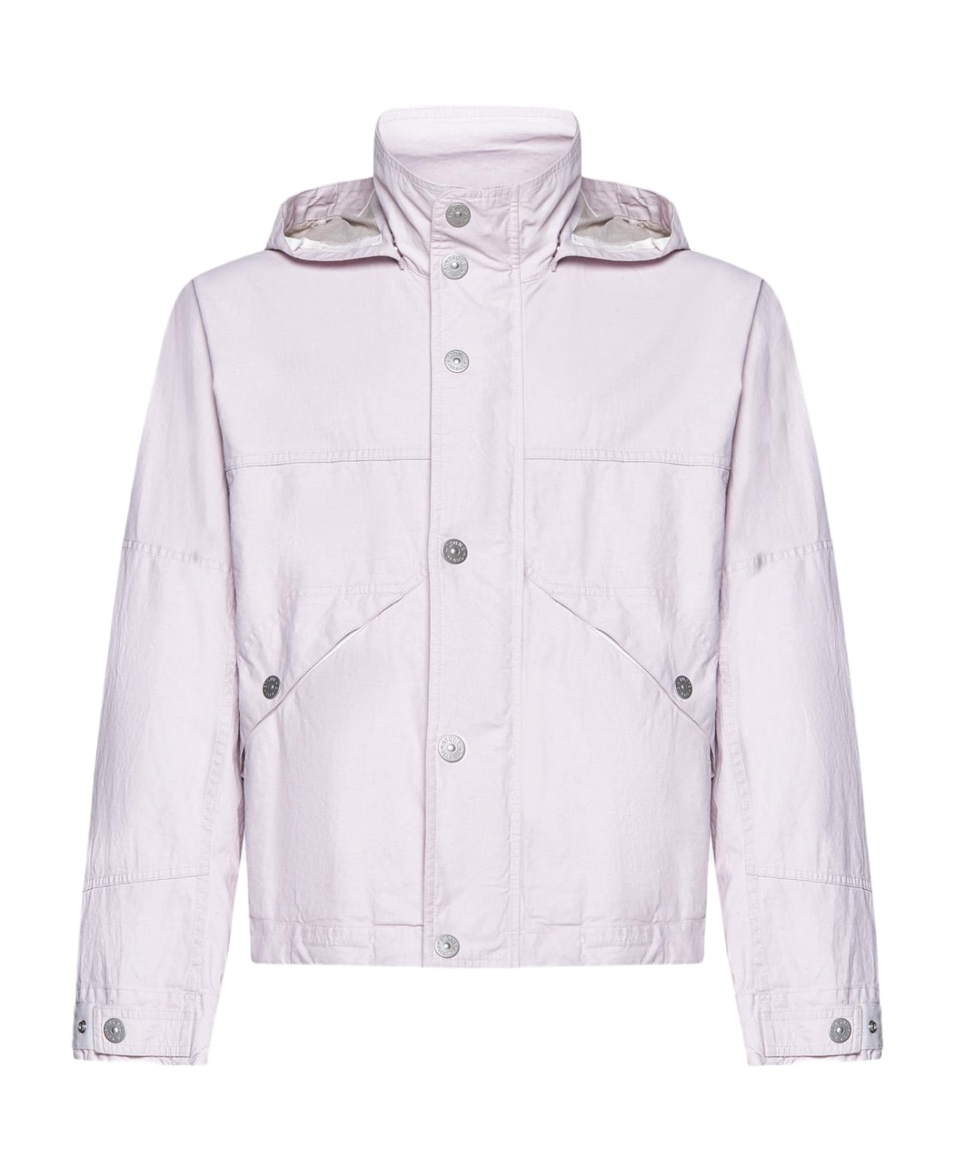 Stone Island Cotton Hooded Jacket - Pink