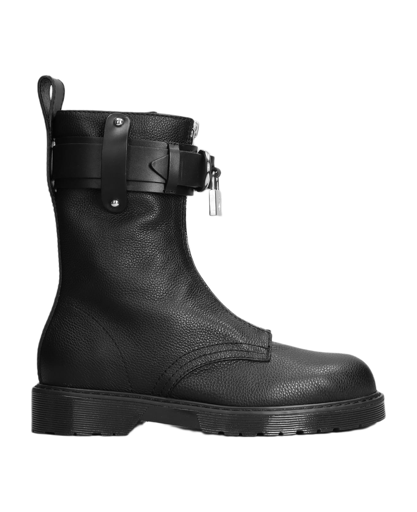 J.W. Anderson Combat Boots In Black Leather - black